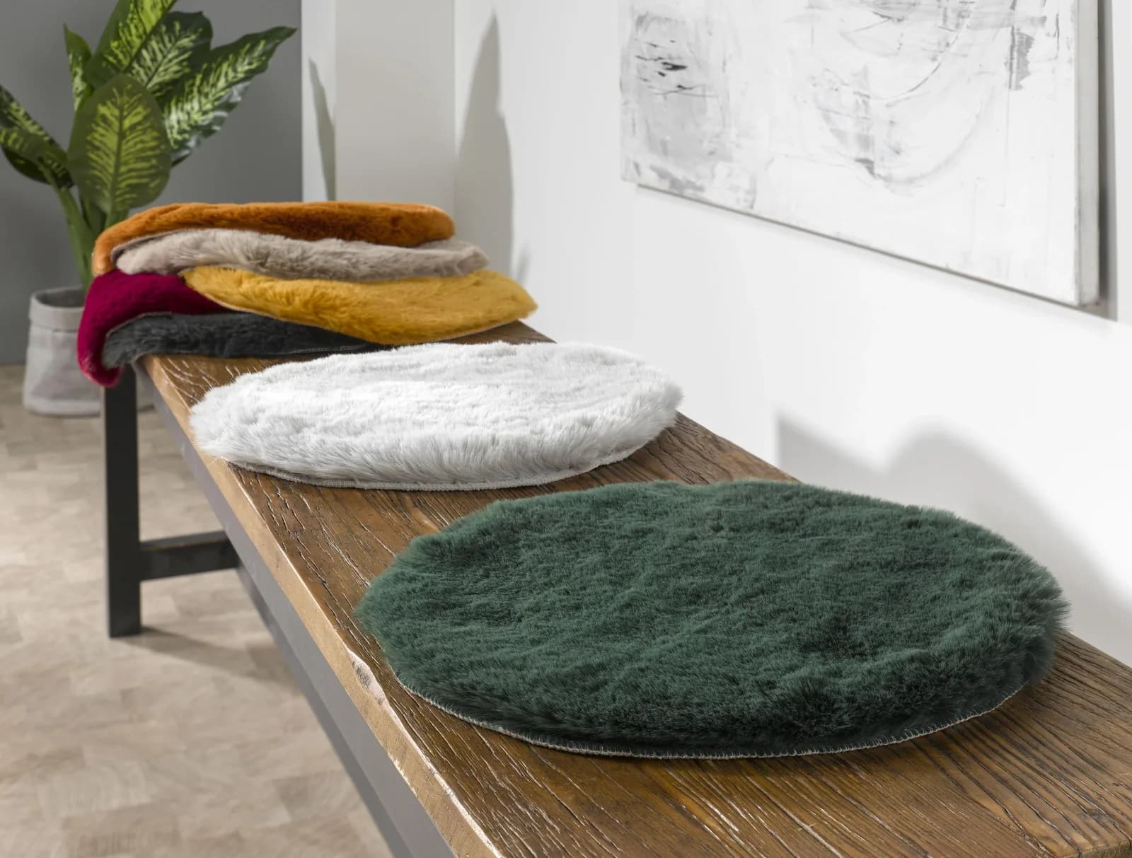 Sitzkissen Kunstfell SEBY Grau