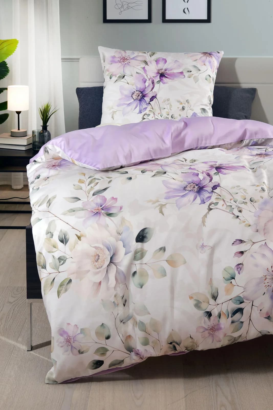 Casa Nova Wendebettwäsche VIOLETTA Satin 100% Baumwolle Lila