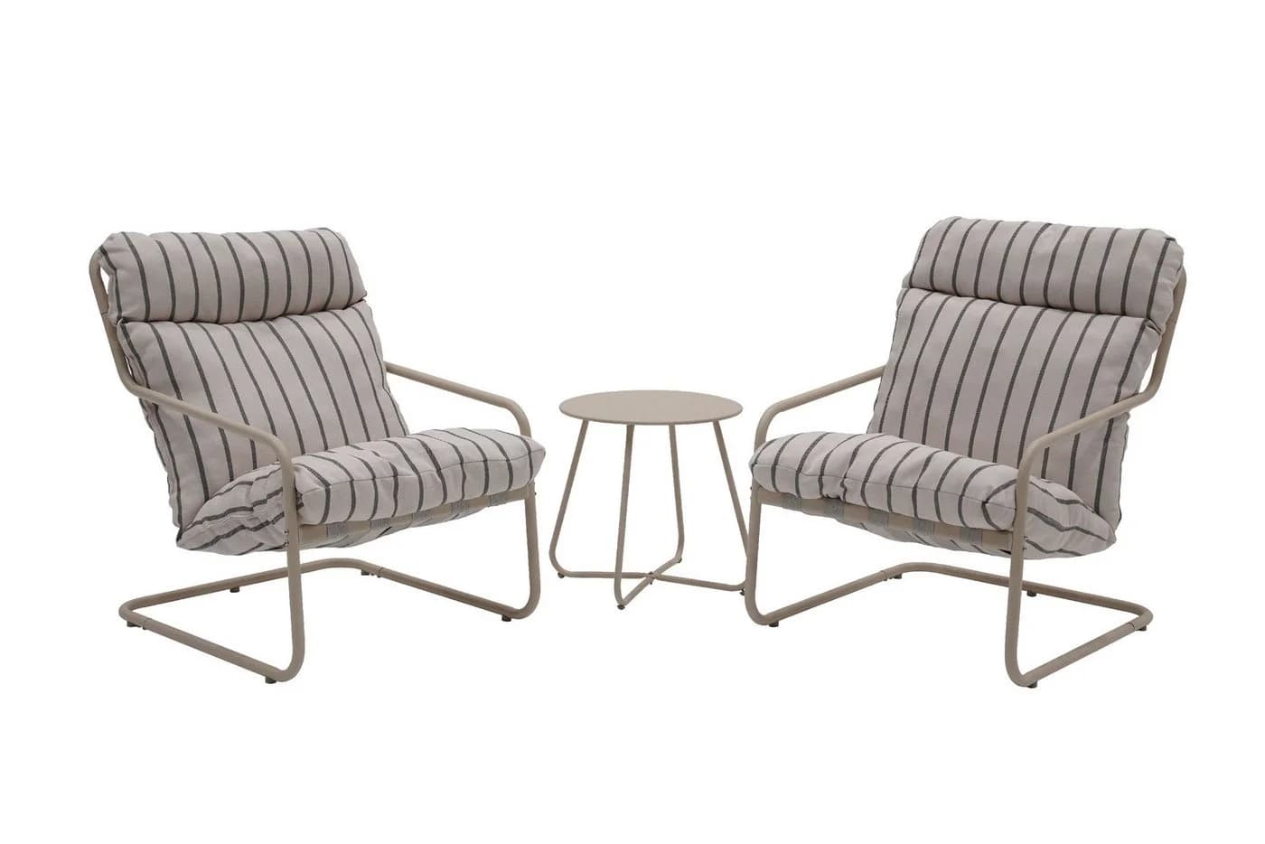 casa NOVA Gartenlounge-Set OSLO mit 2 Sesseln, Tisch & Kissen Beige Olefin