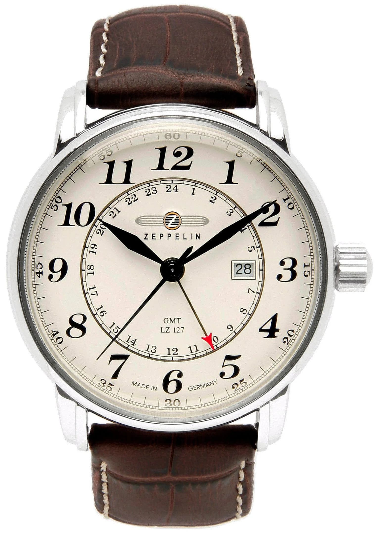 Zeppelin LZ 127 Graf Zeppelin Herrenuhr Quarz Braun Silber