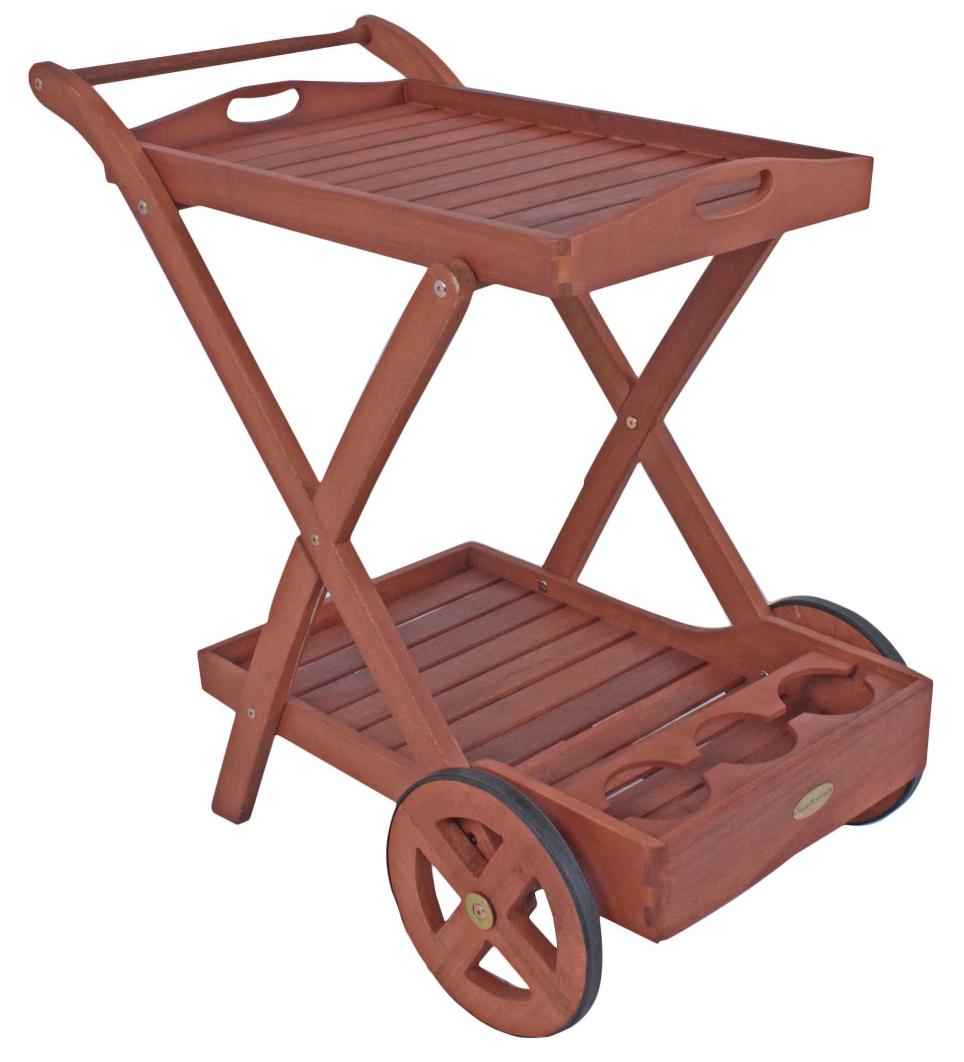 Garden Pleasure Servierwagen Toledo Braun Eukalyptus Rollwagen