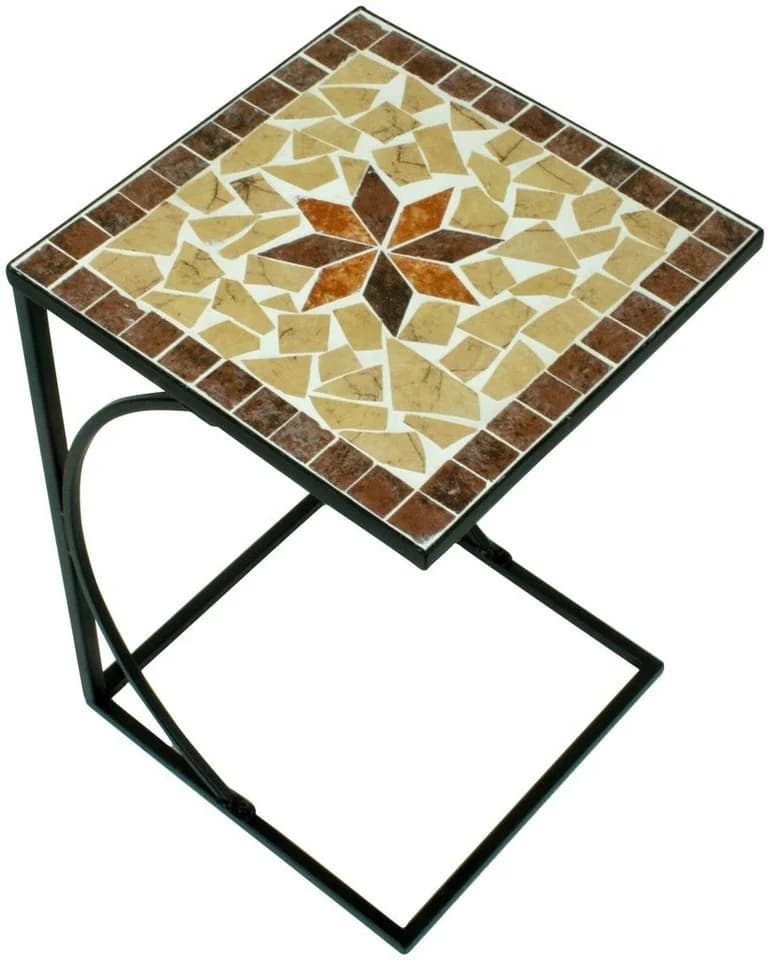 Garden Pleasure Beistelltisch Amarillo Schwarz Bunt Mosaik Metall