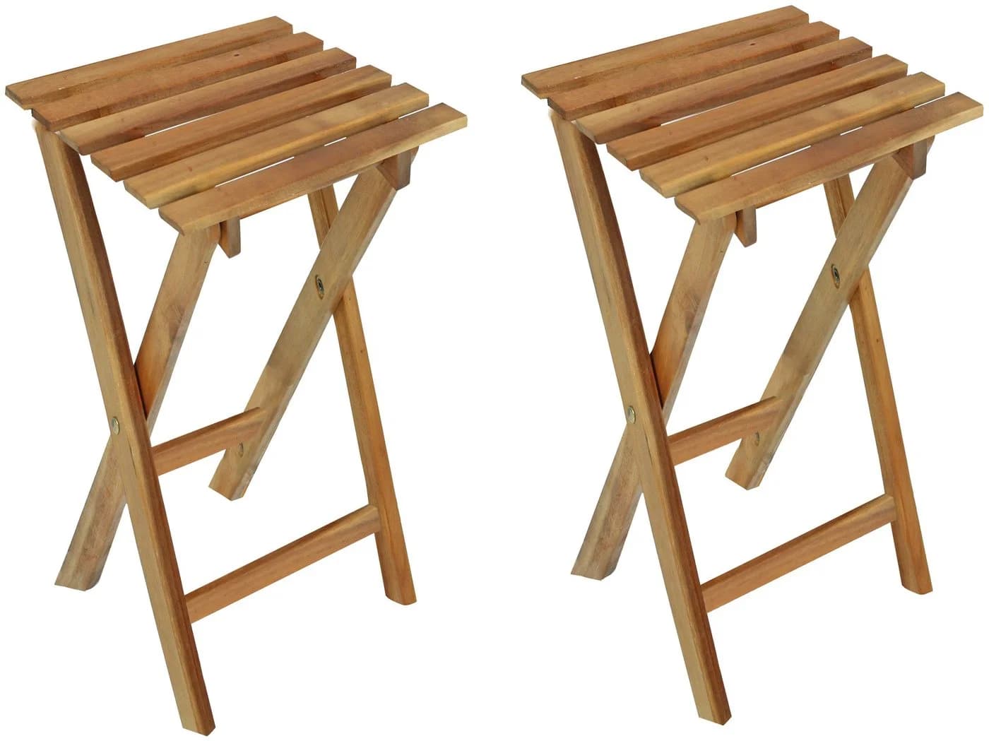 Garden Pleasure Yakima 4-Fußstuhl 2er Set Braun Massivholz