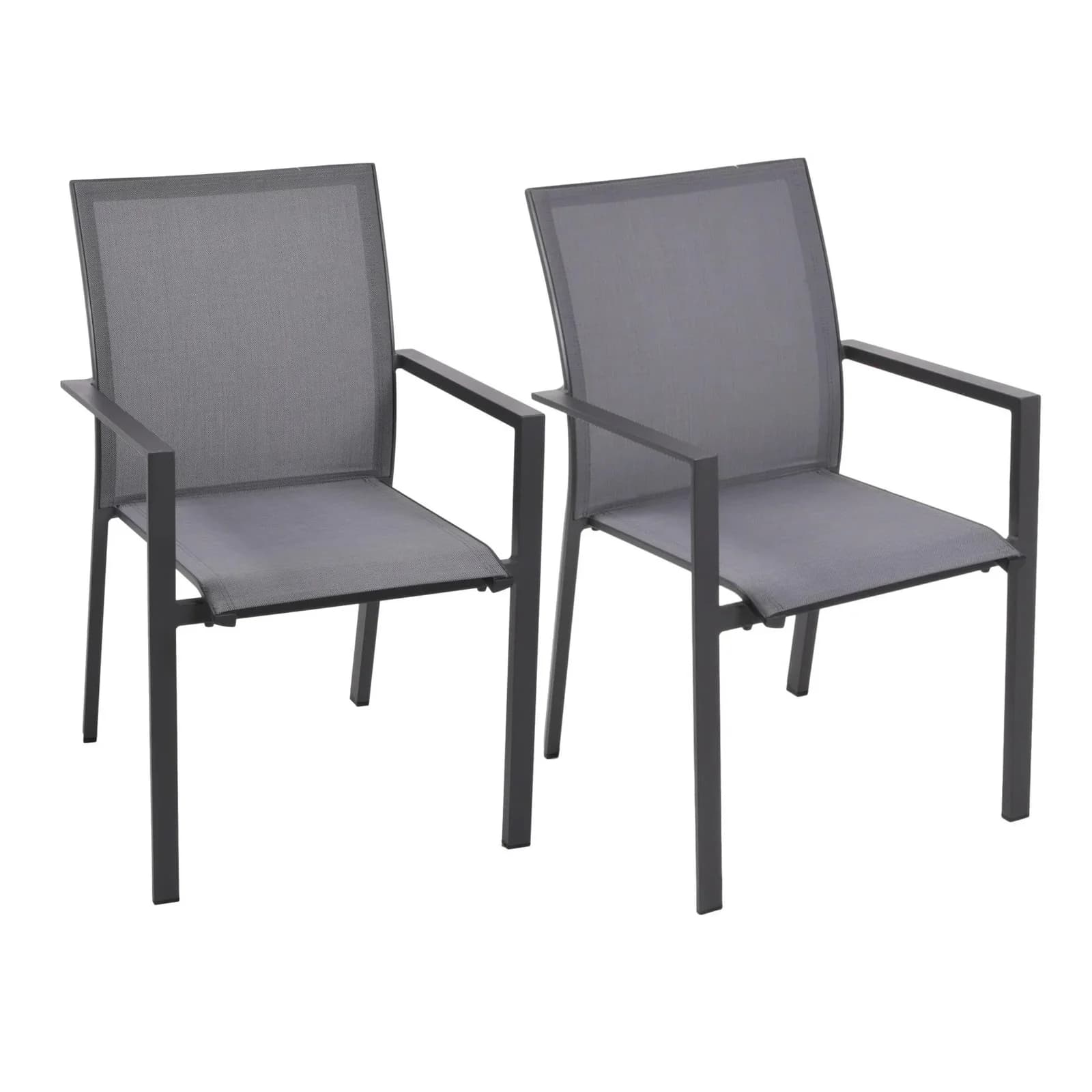 Garden Pleasure Stapelstuhl RANA 2er Set Grau Aluminium