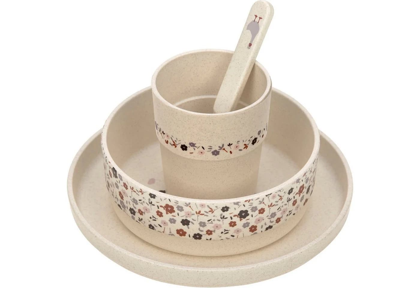LÄSSIG Kindergeschirr-Set Tiny Farmer 4-tlg. Beige Polypropylen