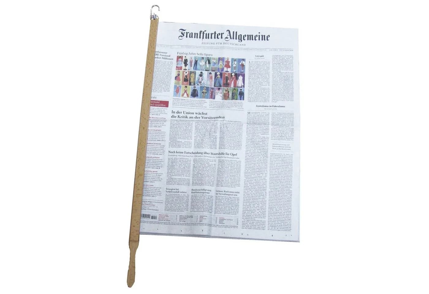 BigDean Zeitungsständer Primus Buche Natur mit Klappmechanismus