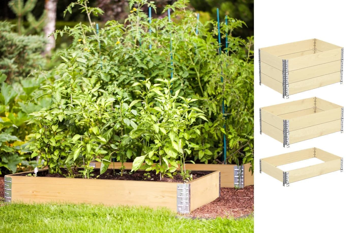 BigDean Kräuterbeet Hochbeet Palettenrahmen 80x60x19,5cm Gartenbeet