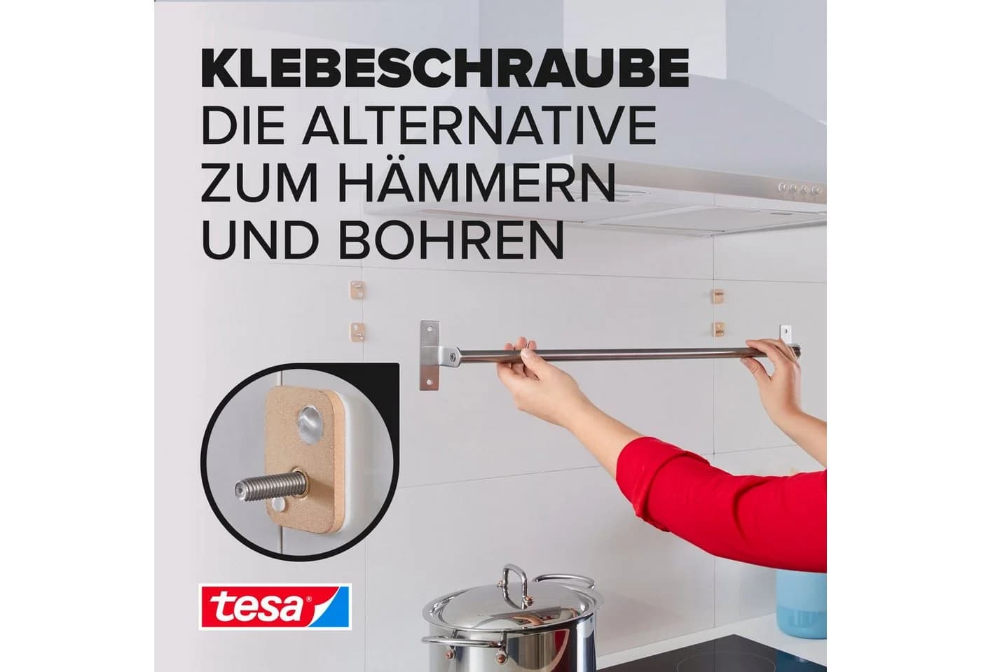 tesa Klebeschraube 2x für Mauerwerk & Stein 2,5 kg Haltekraft