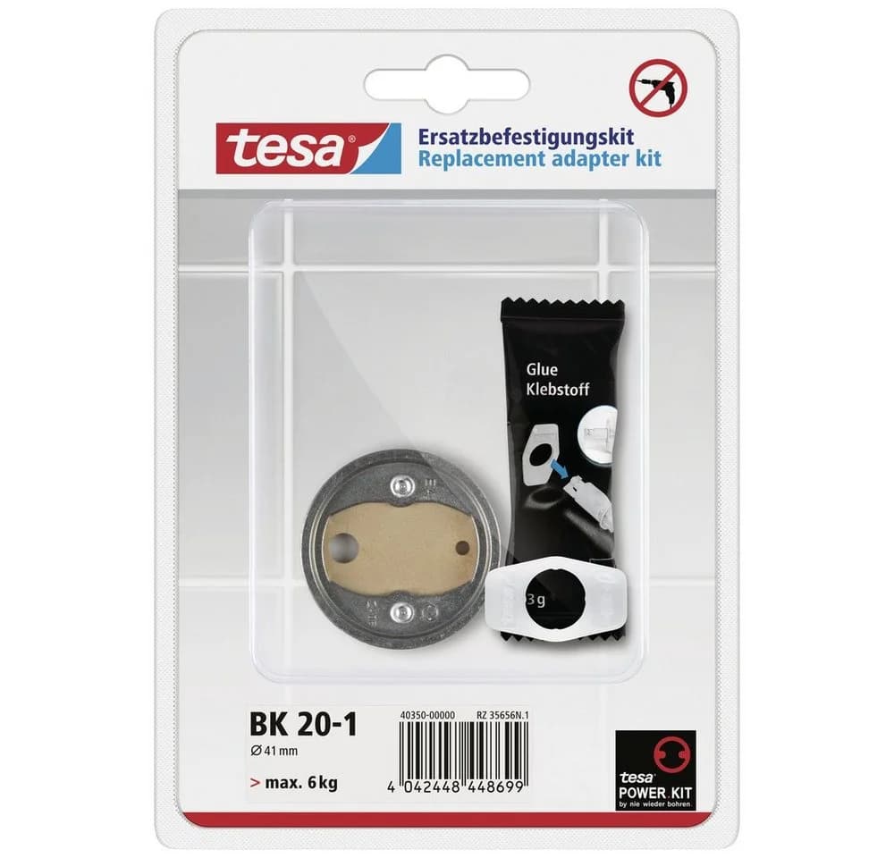 tesa Handtuchhalter Befestigungskit BK20-1 Silber