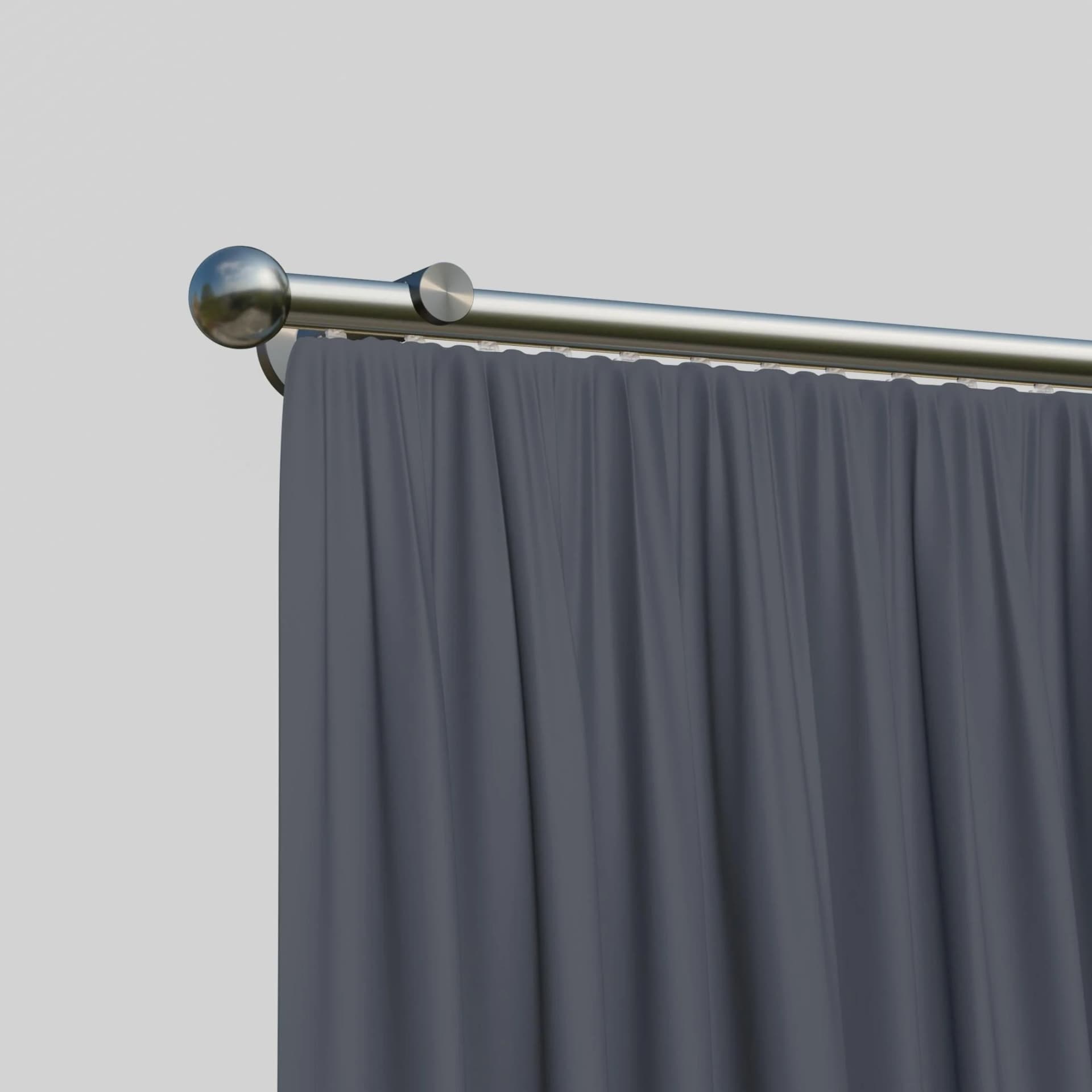 INDEKO Gardinenstange Colombes Silber Aluminium Komplett-Set