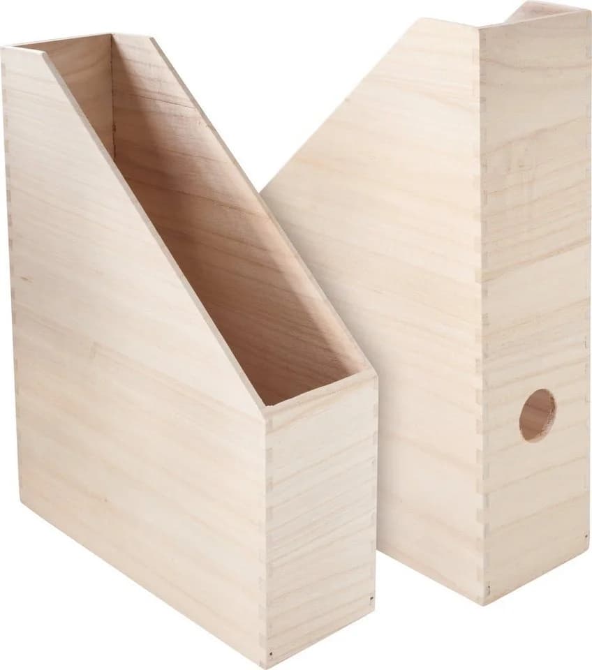 VBS Organizer Stehsammler 2er-Pack Unbehandeltes Holz