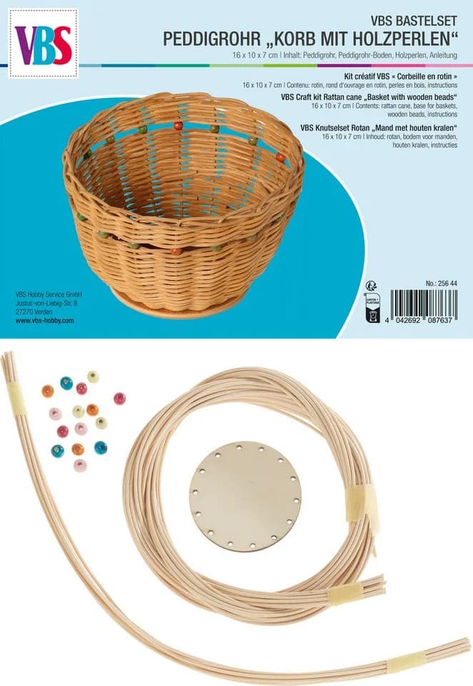 VBS Kreativset Korb mit Holzperlen
