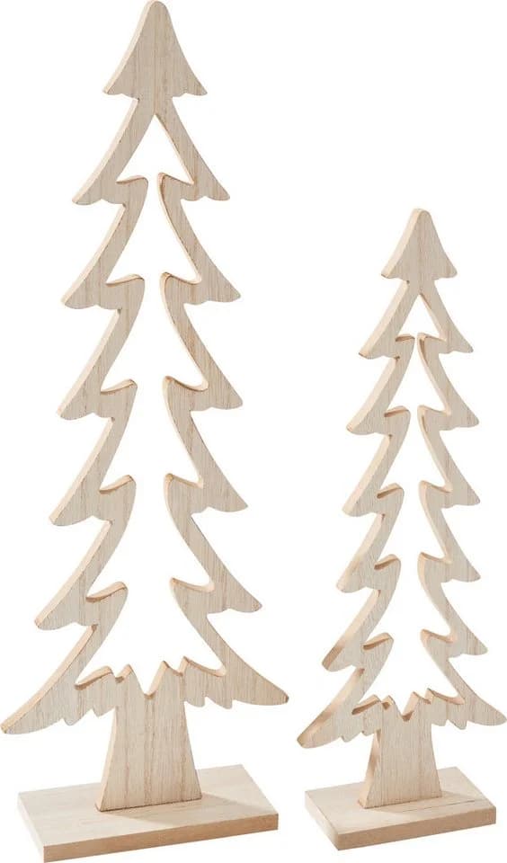 VBS Holz-Tannen 2er Set Weihnachtsdeko