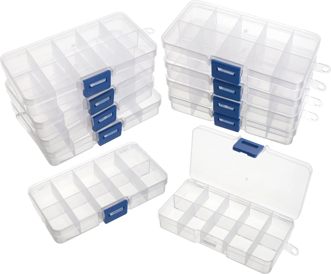 VBS XXL Aufbewahrungsbox 10er Set Transparent mit 10 Fächern