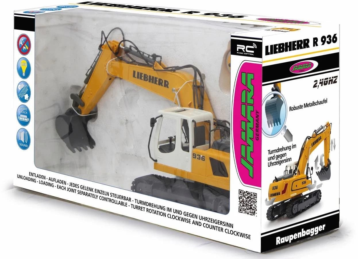 Jamara RC-Bagger R936 Liebherr Gelb mit LED und Sound