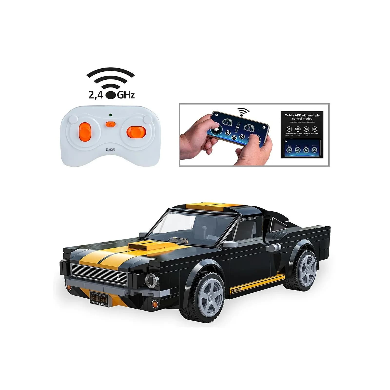 Jamara RC-Auto CaDA Bricks Shelby GT350 H Schwarz 2,4GHz 1:20