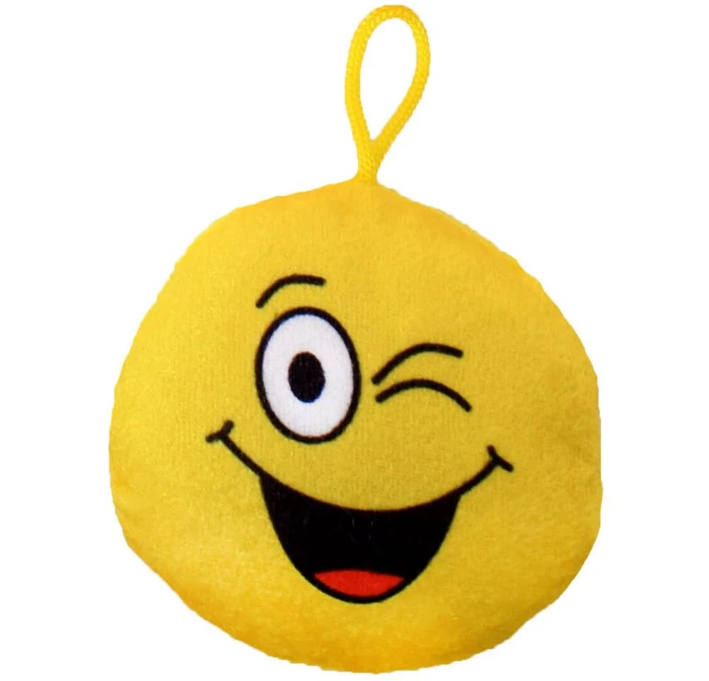 TE-Trend 6 Stück Mini Kissen Anhänger Smiley Bunt 10 cm