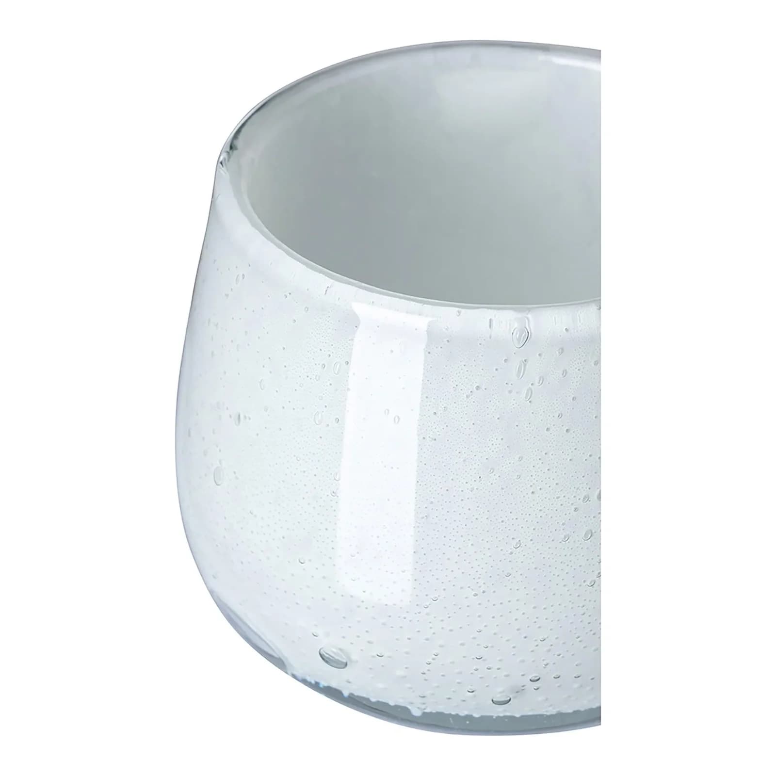 FINK MARLY Tischvase Weiß Glas Mundgeblasen