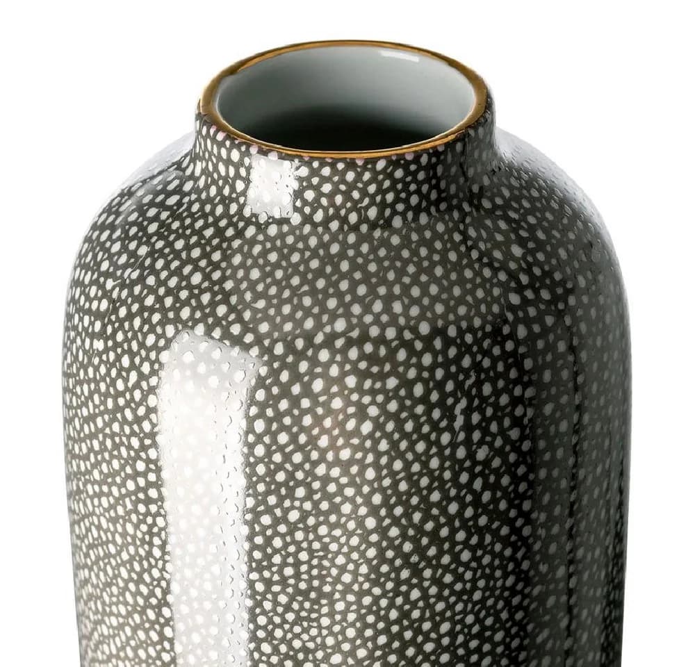 Fink Dekovase ROY - Porzellan - Grau/Weiß - Blumenvase