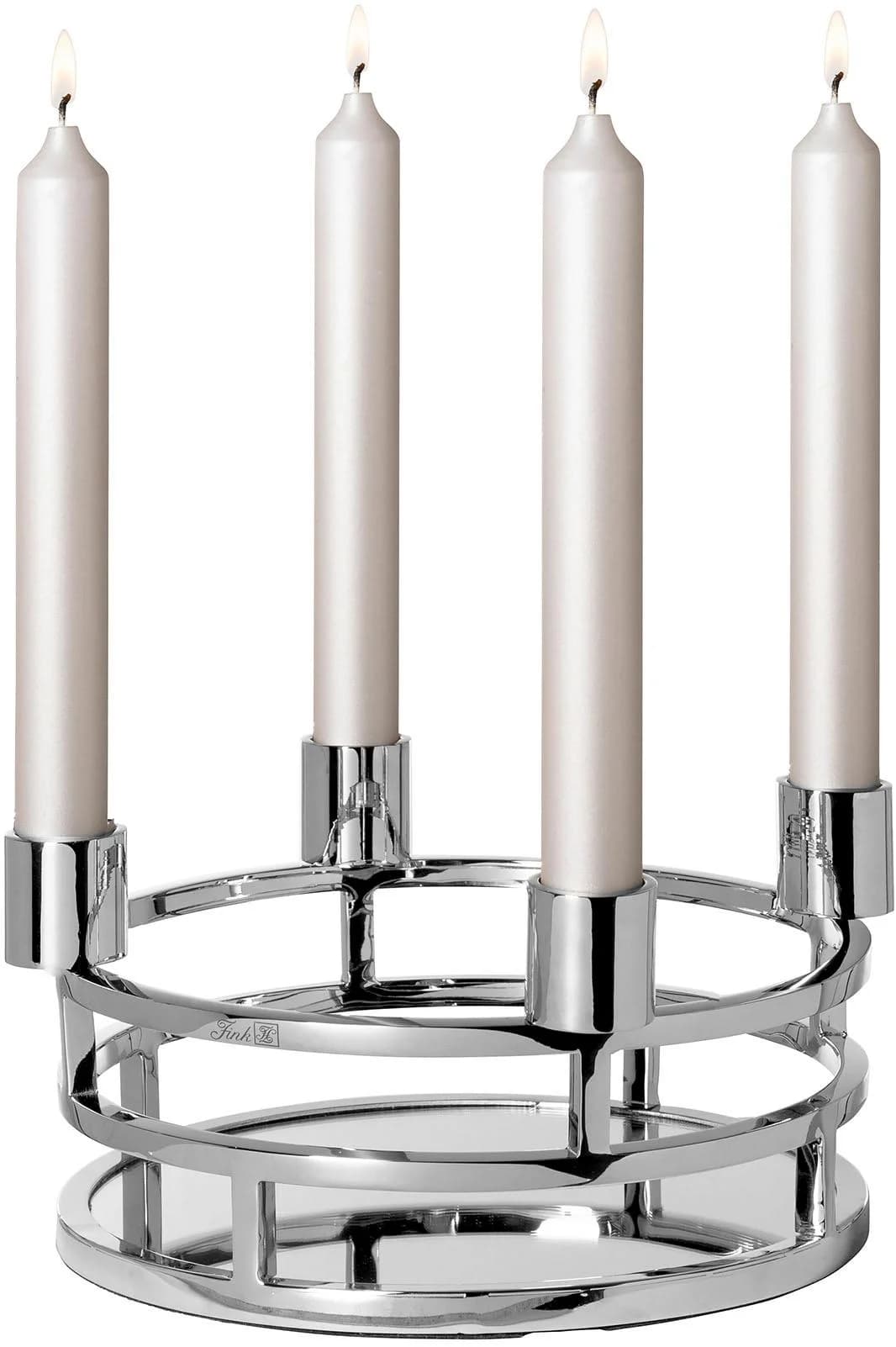 Fink Kerzenhalter Tablett Modena Silber 28,5 cm