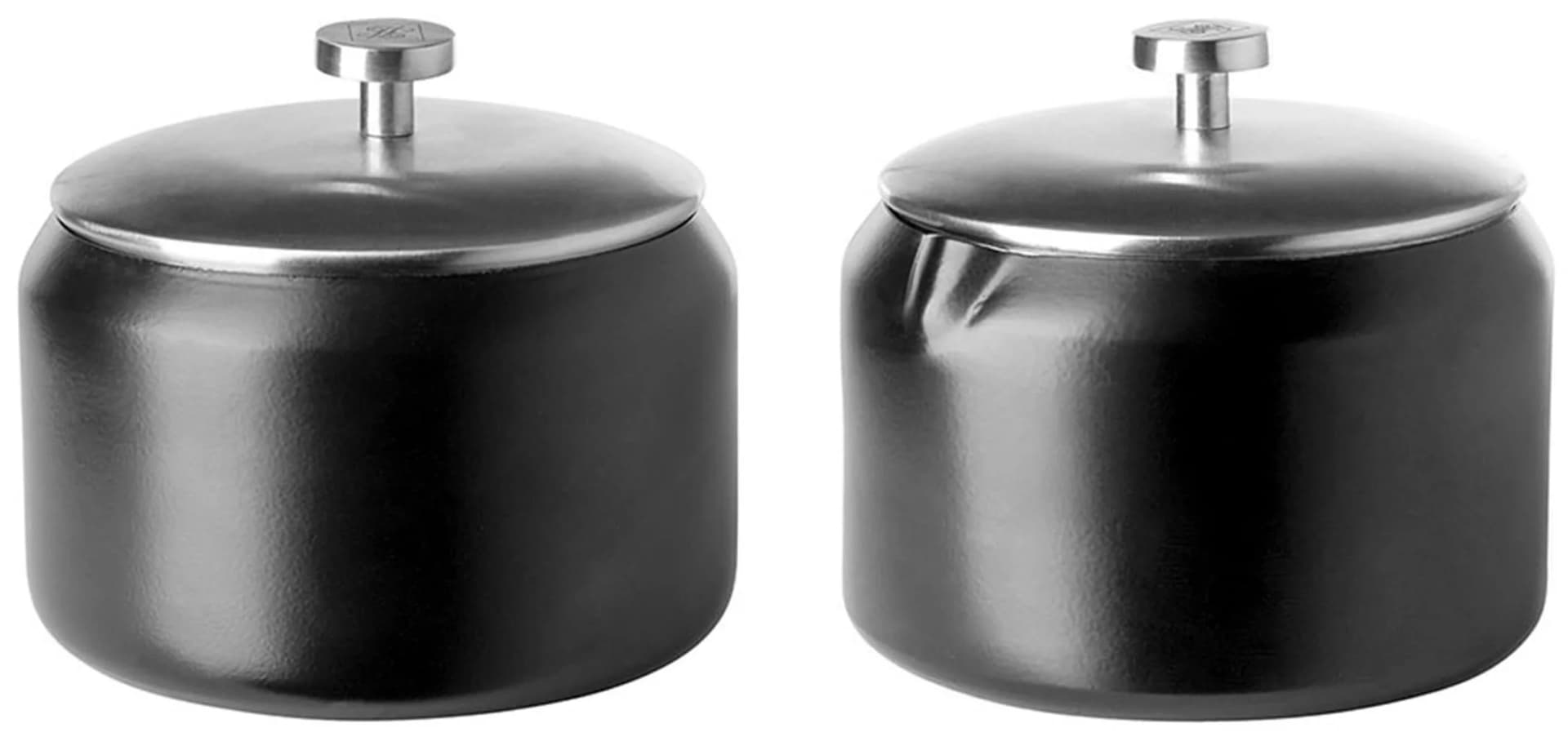 Milch- und Zuckerset FINK "DUO" Schwarz/Silberfarben Edelstahl