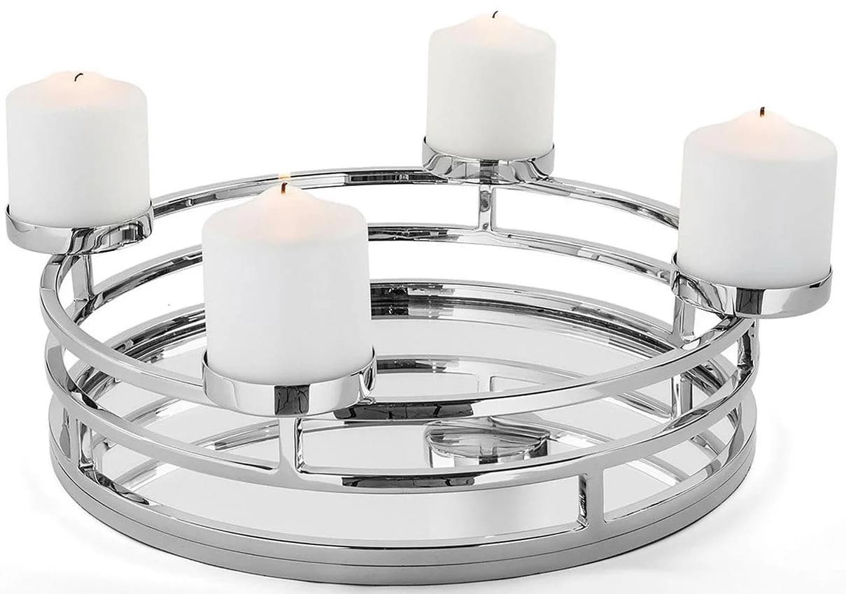 Fink MODENA Adventsleuchter Silber Edelstahl für 4 Kerzen
