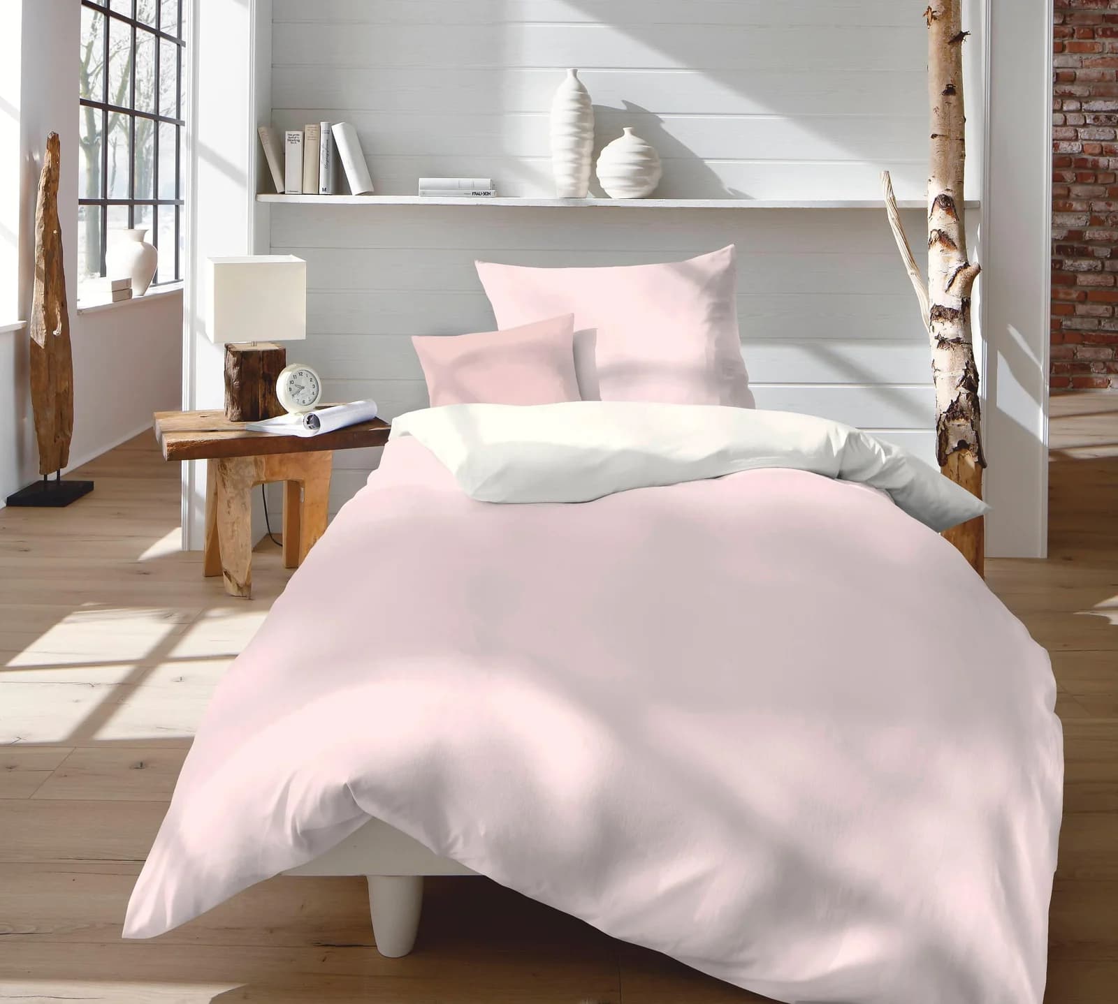 Fleuresse Wendebettwäsche Provence W Rosa Creme Halbleinen