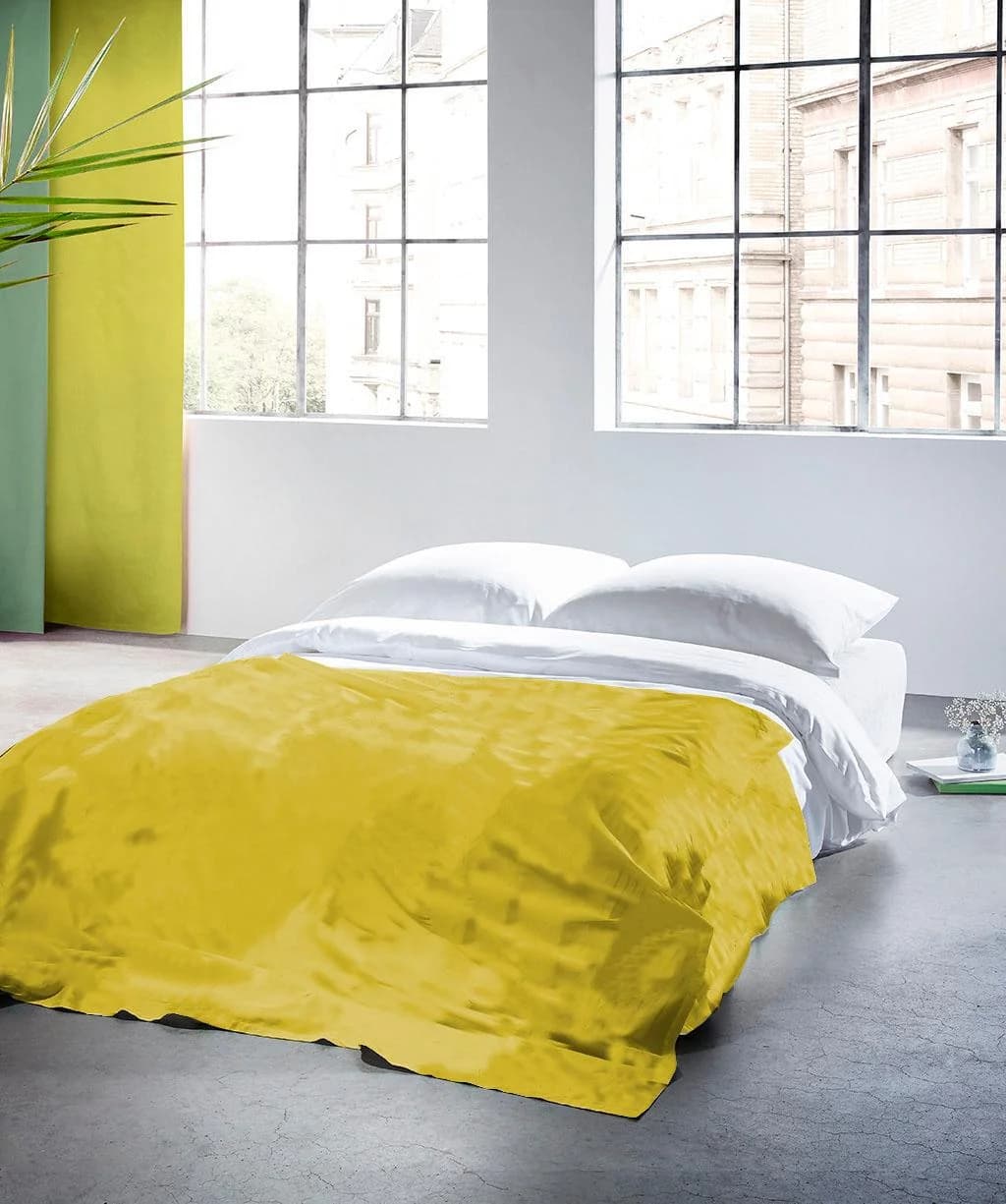 Fleuresse Plaid Hellgrün Baumwolle Leinen Wohndecke