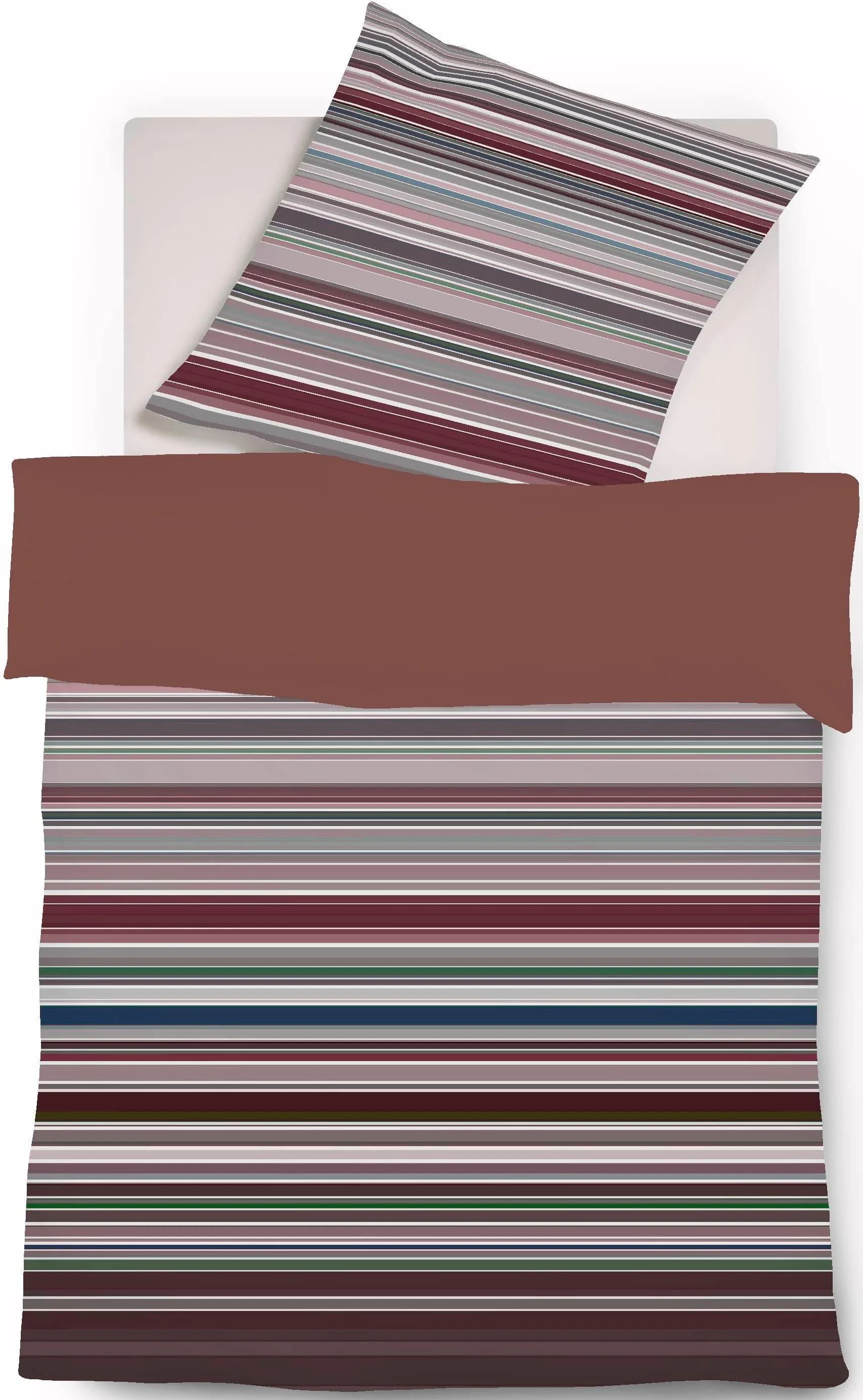 Fleuresse Wendebettwäsche Mako-Satin Rot-Rose 155x200cm