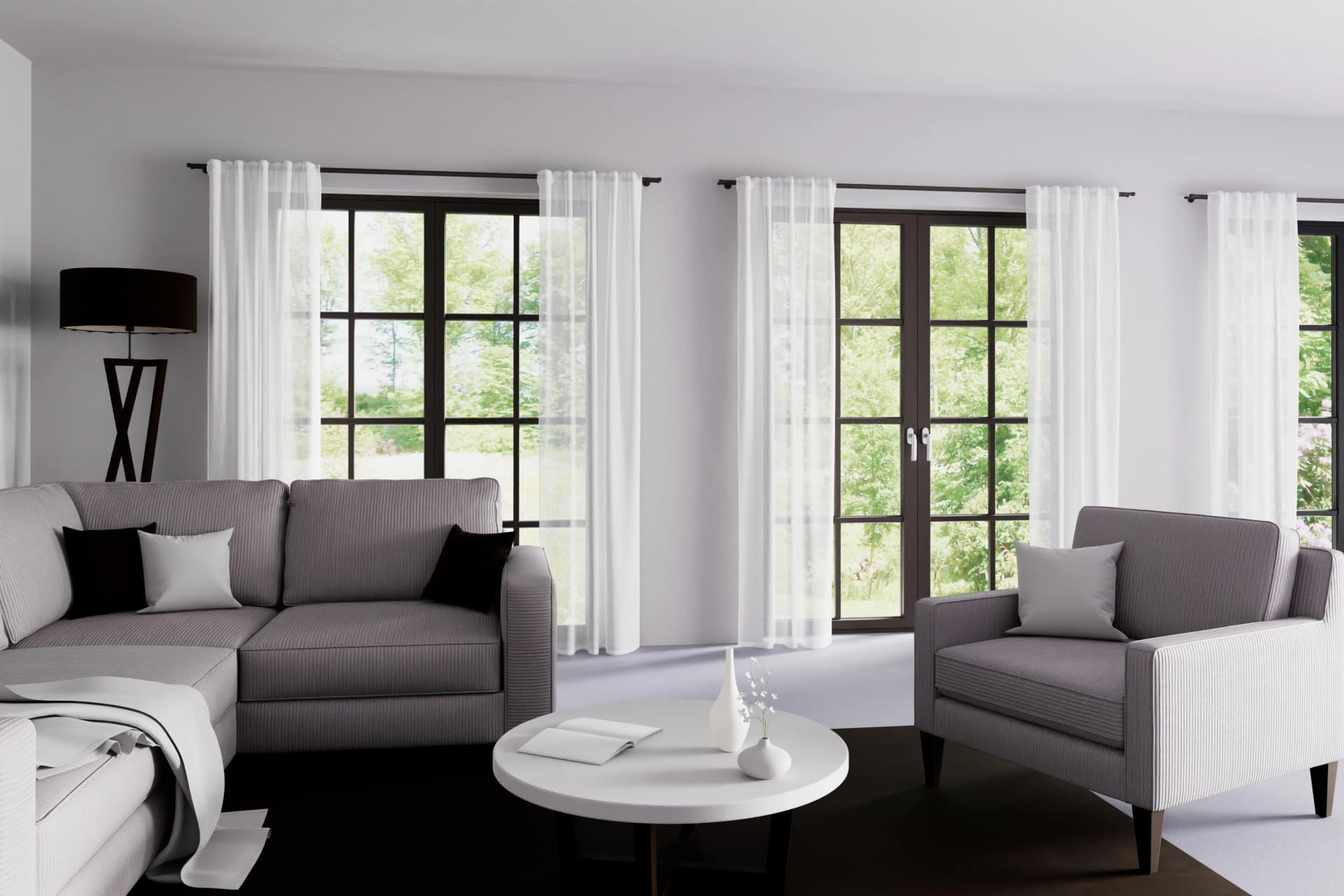 HOMING Gardine Oskar Weiß Halbtransparent Polyester