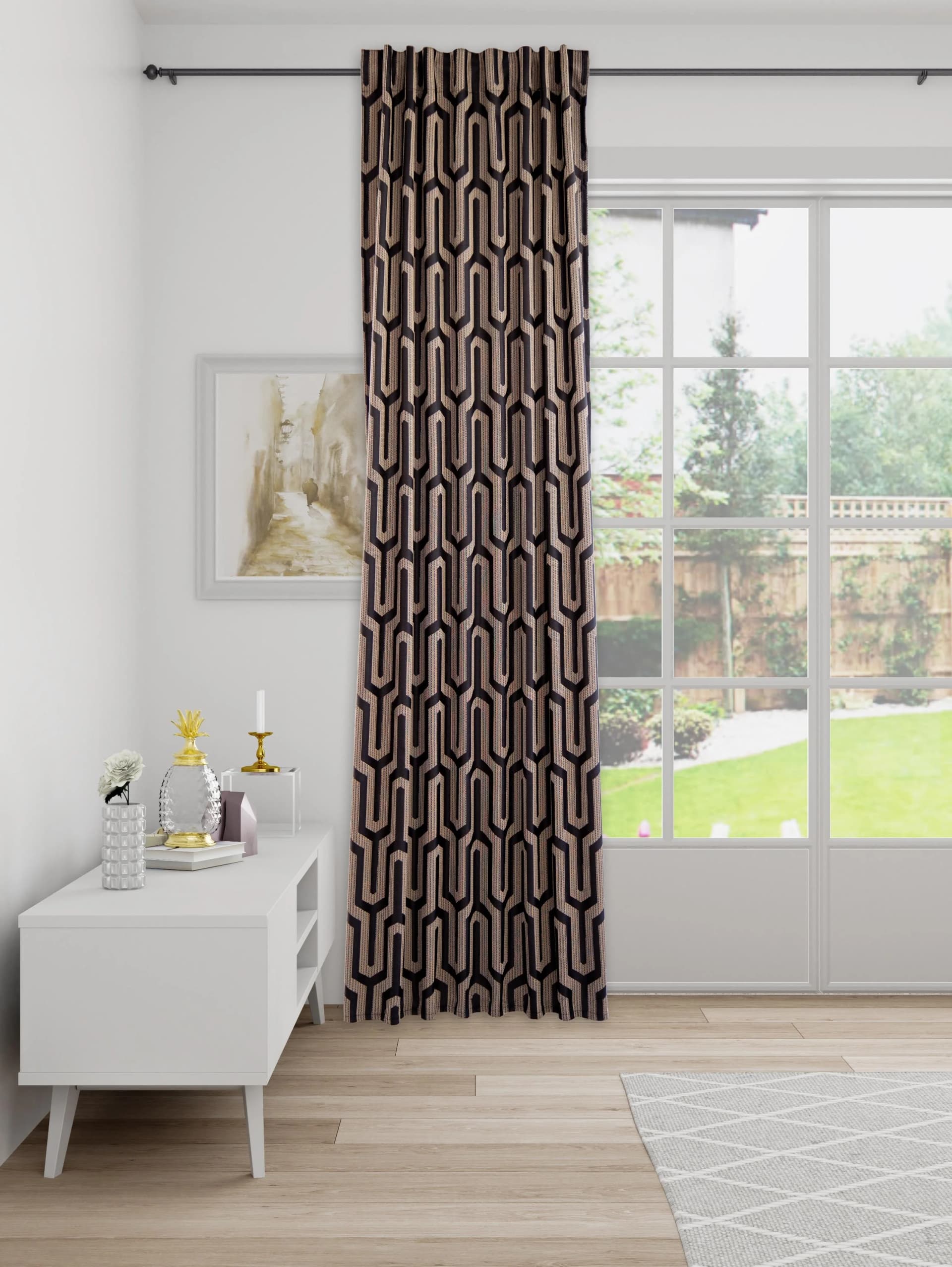 HOMING Vorhang Tiaro Gr. 1 Gold/Schwarz Polyester Fertigschal