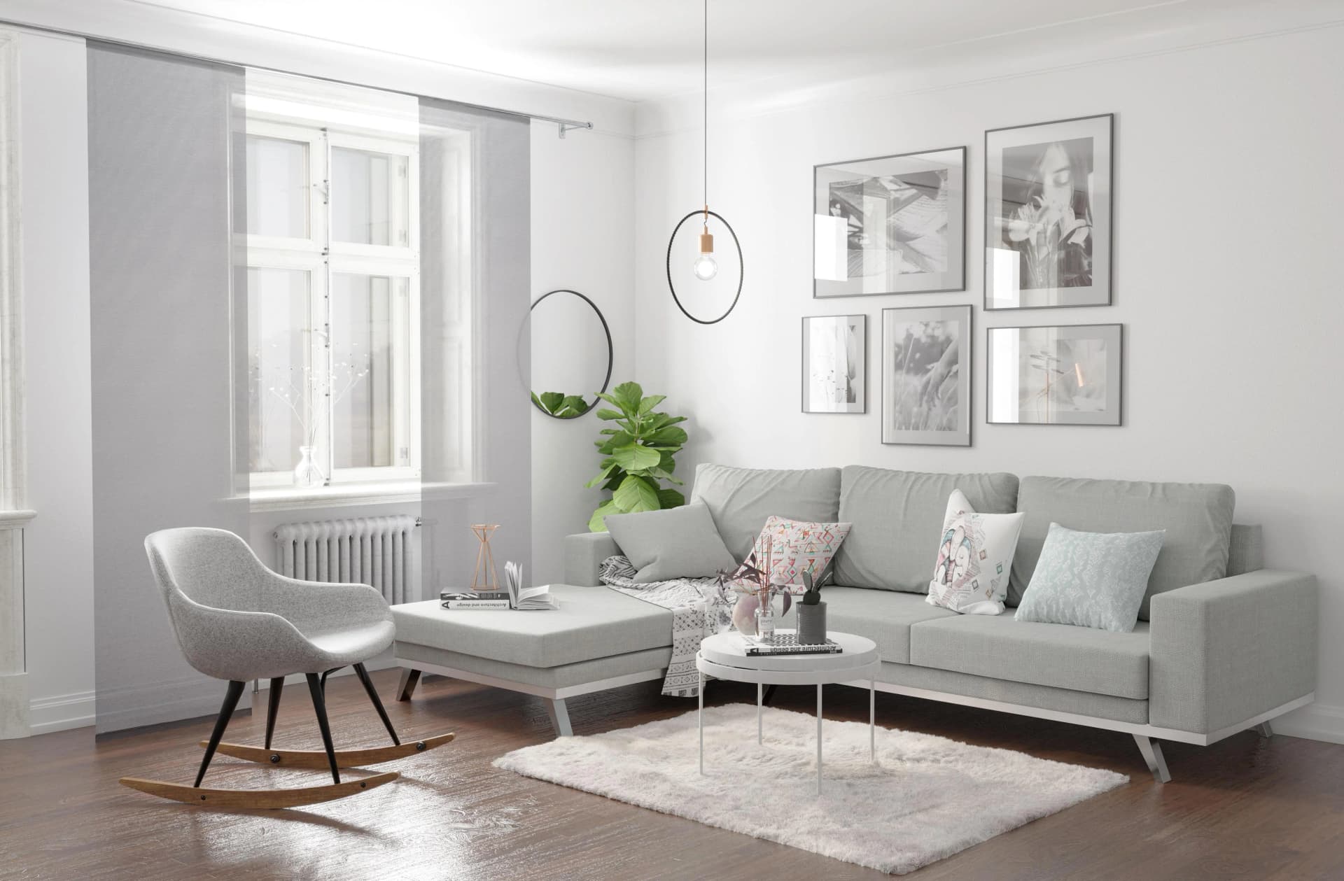 HOMING Schiebegardine Manhattan Silber Modern