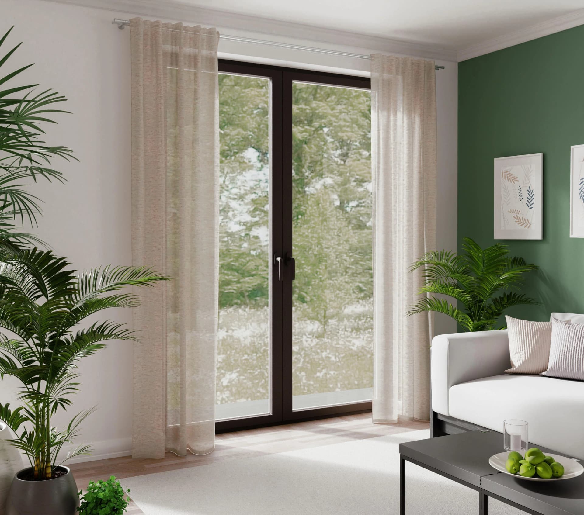 Zeitlose Leinen-Vorhänge in Beige und Natur