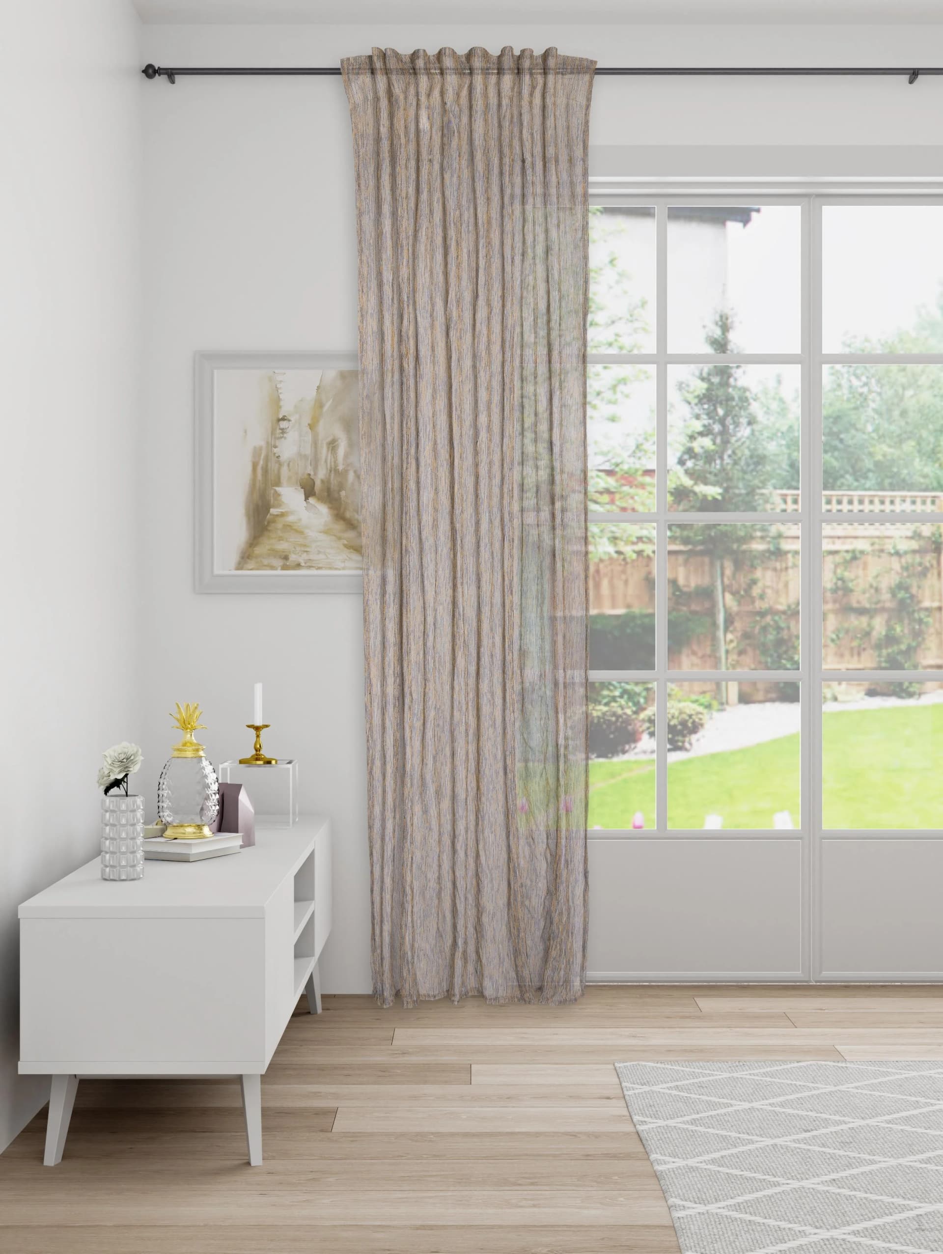 HOMING Gardine Pilla Gelb 140x245cm Polyester Fertigschal
