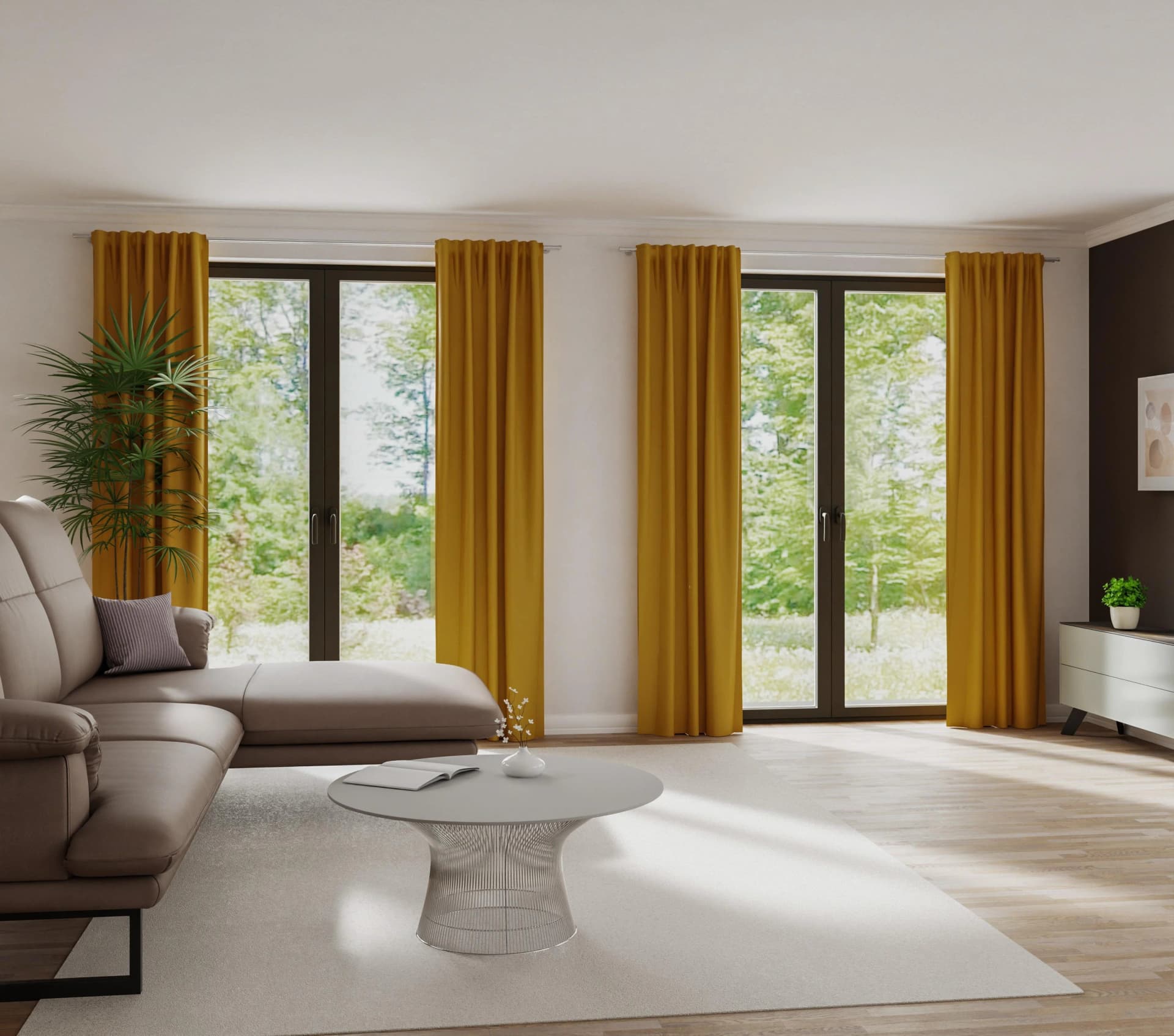 HOMING Vorhang Kalin Gelb Blickdicht mit Verdeckten Schlaufen