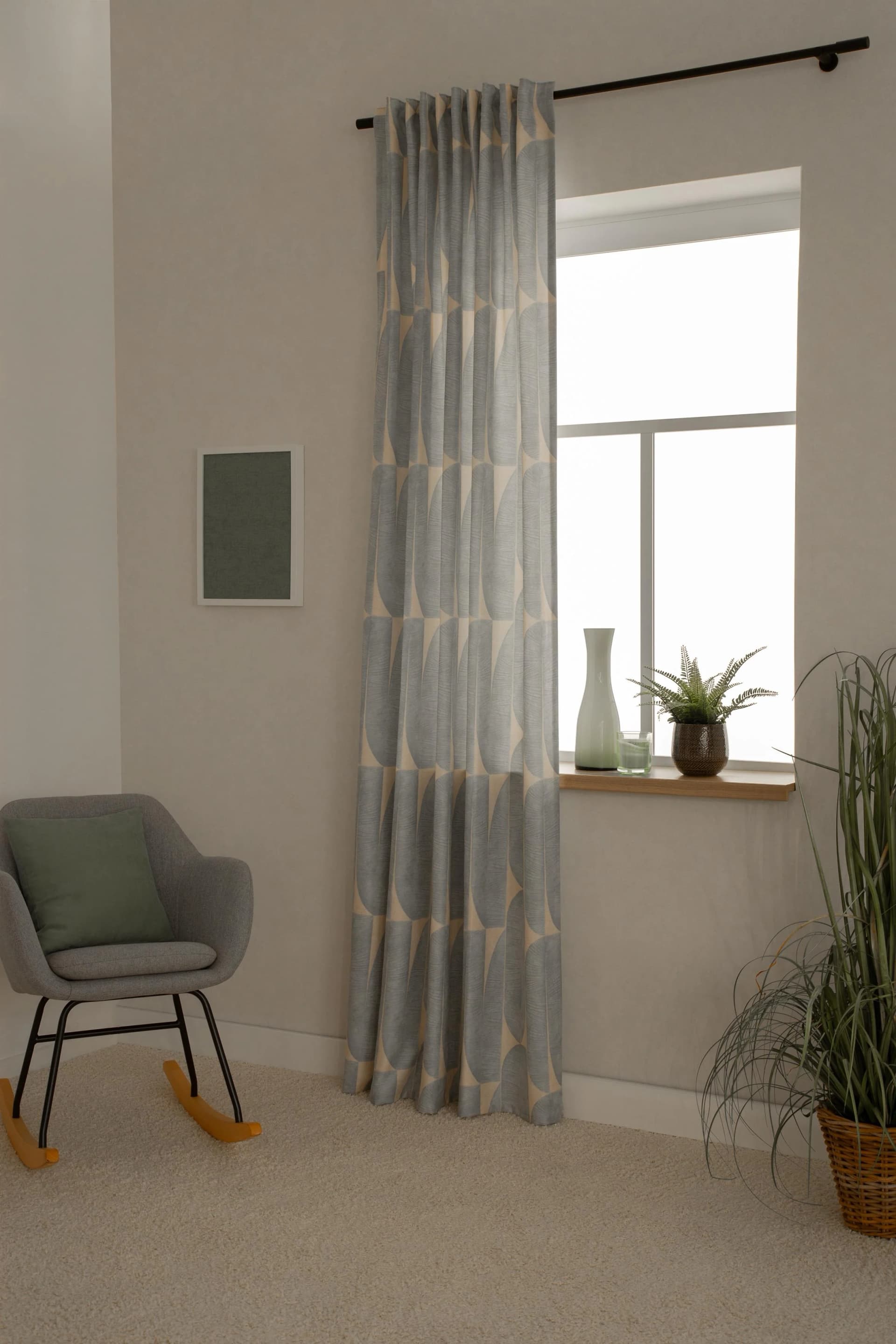 Vorhang HOMING Lyra Grau Floral Gemustert