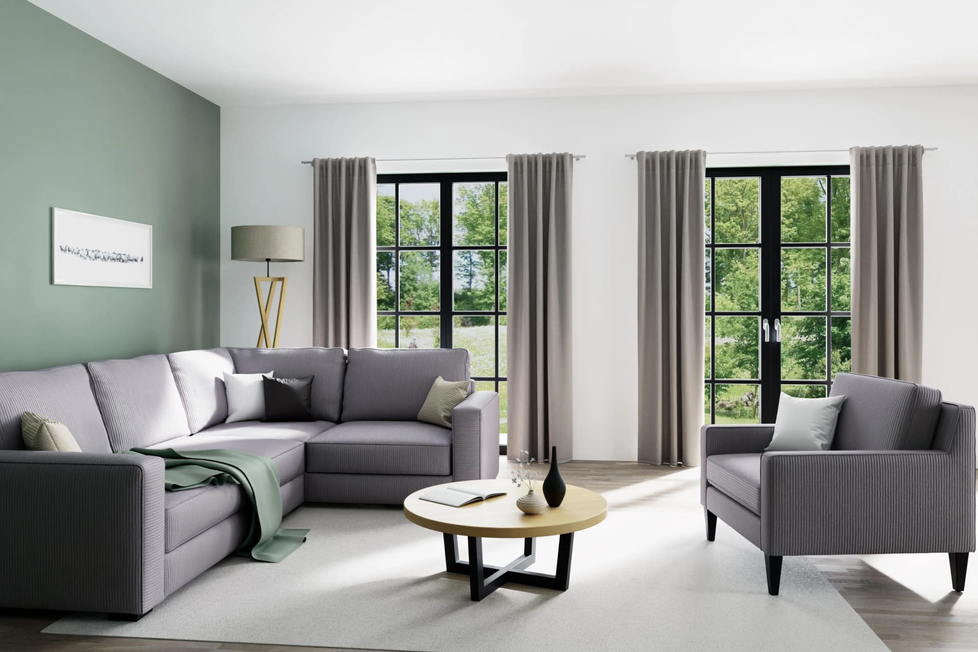 HOMING Vorhang Nox Beige Verdunkelnd 135x270 cm Polyester