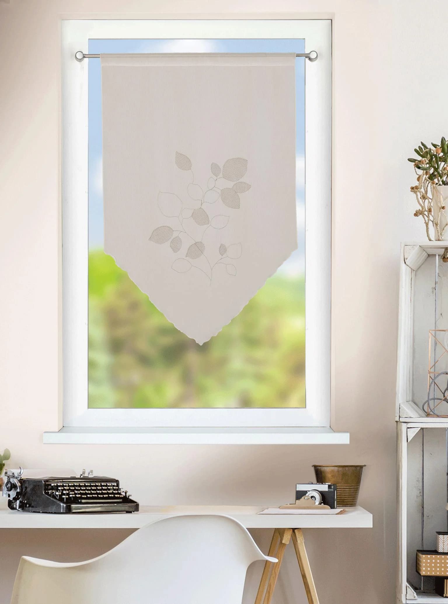 HOMING Scheibengardine Nea Weiß Floral