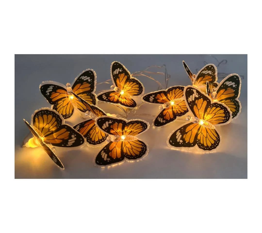 abc HOME LED-Lichterkette Schmetterlinge Solarpanel 350 cm