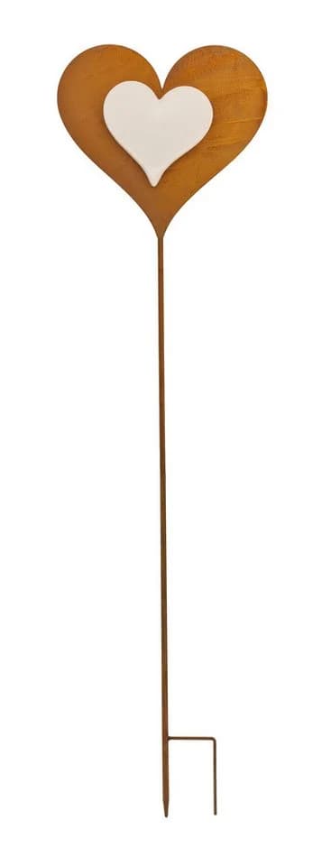 abc HOME Gartenstecker Herz Edelrost Metall 111 cm