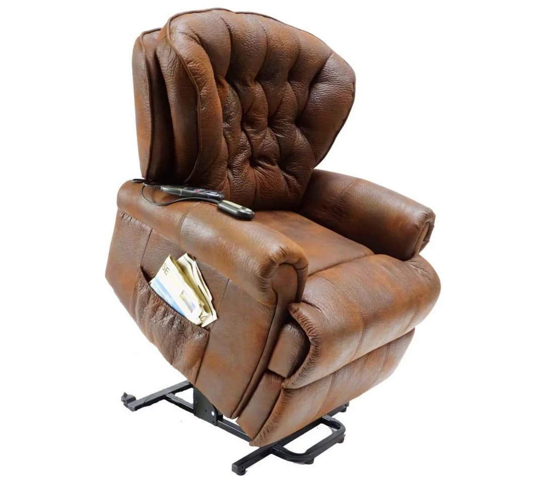 abc HOME Sessel PU Massage Aufstehfunktion Liegefunktion Braun