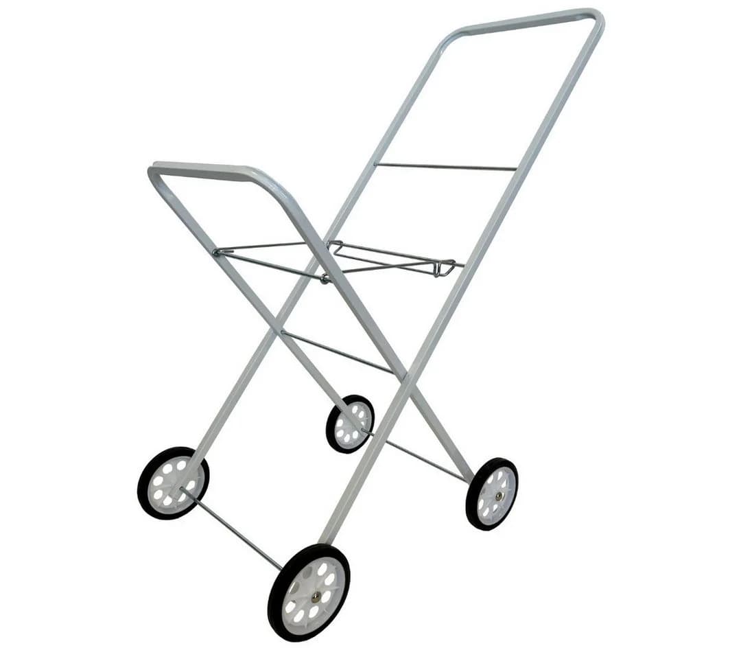abc HOME Wäschekorbwagen Weiß Metall Klappbar