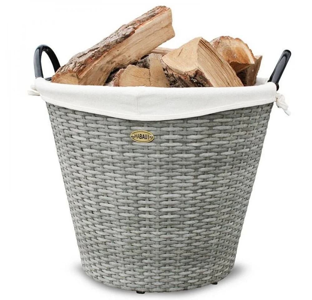 HABAU Feuerholzkorb Polyethylen Grau 48x39 cm