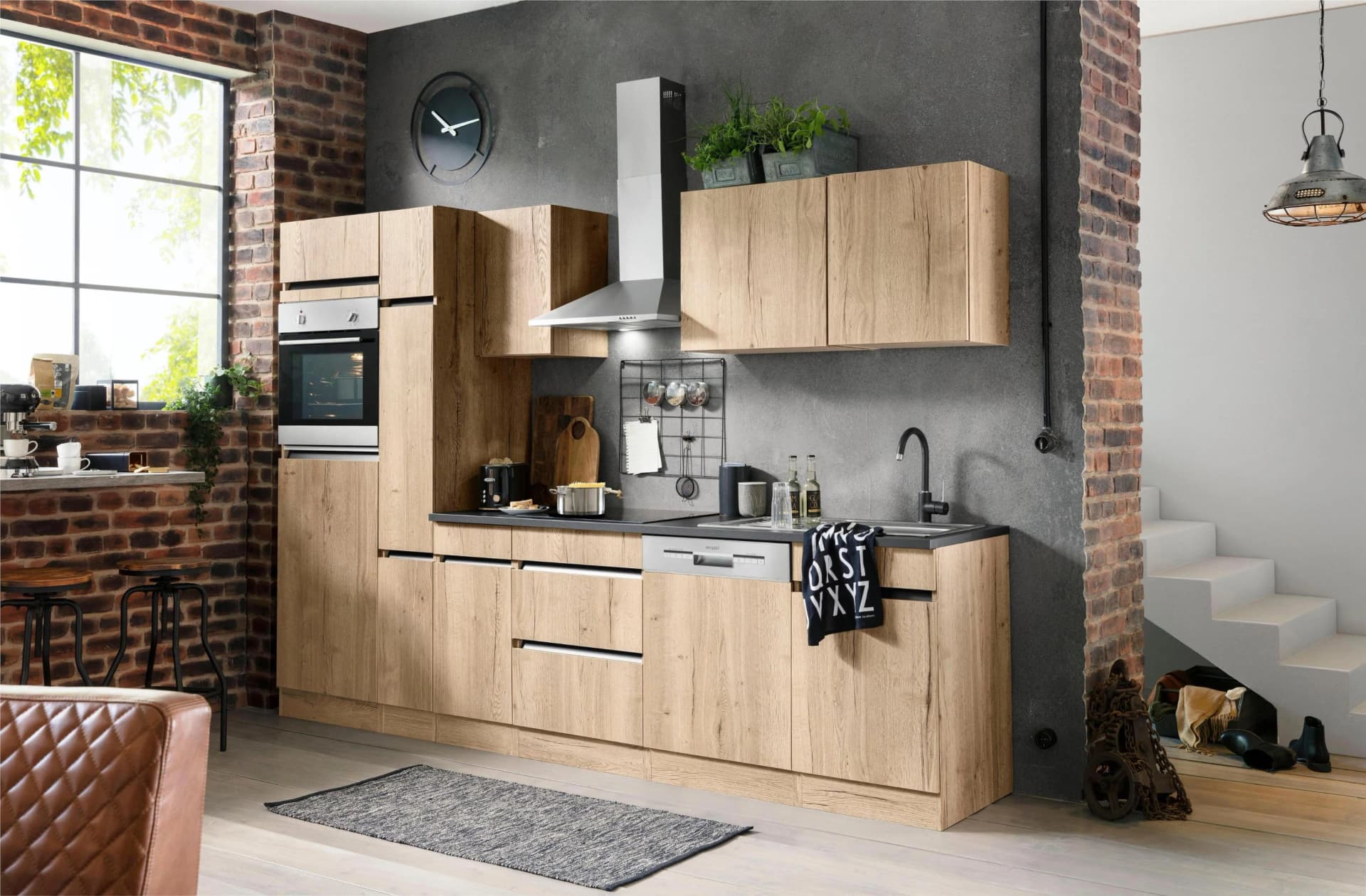 OPTIFIT Küchenzeile Roth Beige Wildeiche