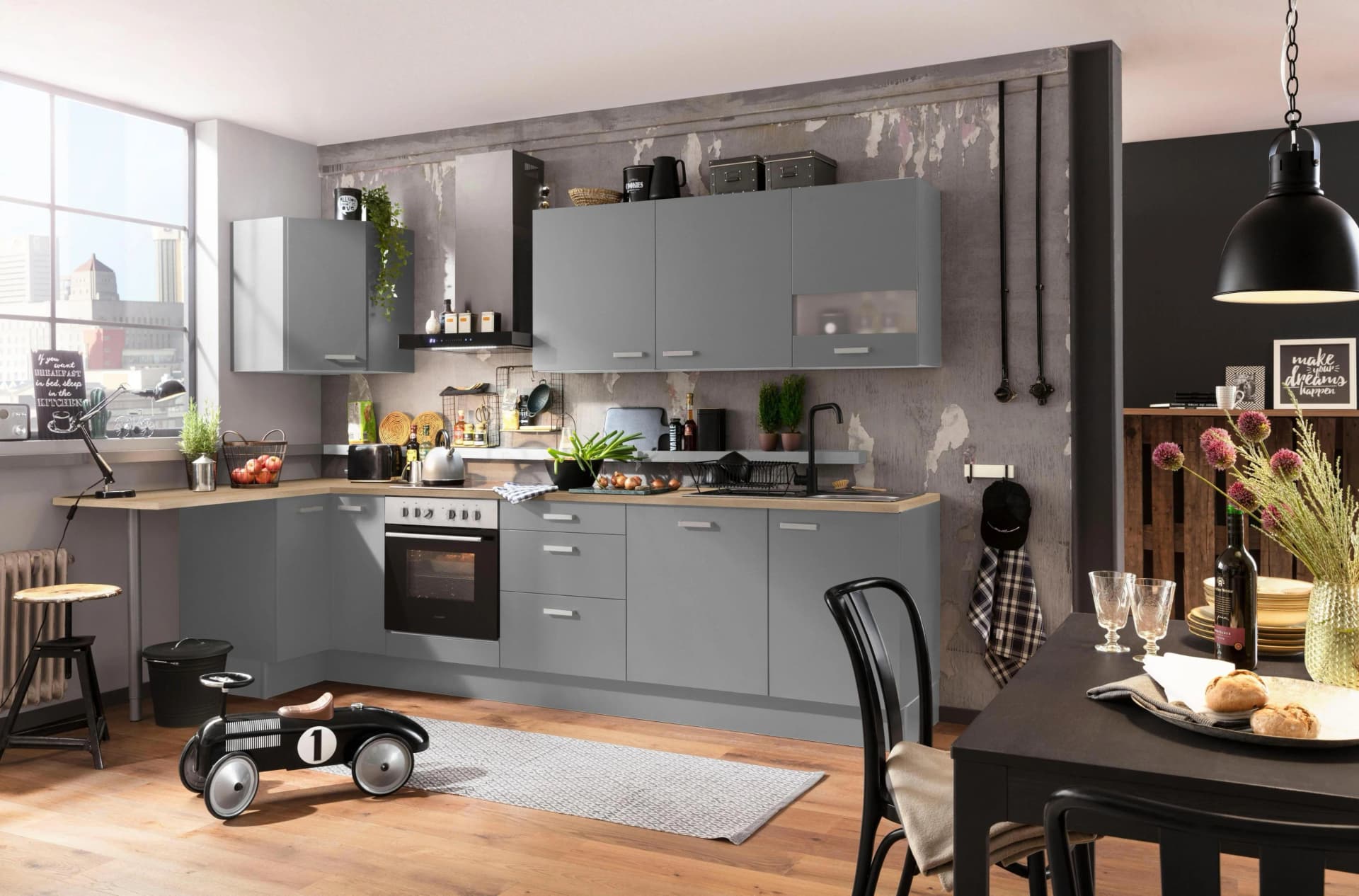 OPTIFIT Parma Unterschrank Grau 60cm Holzwerkstoff