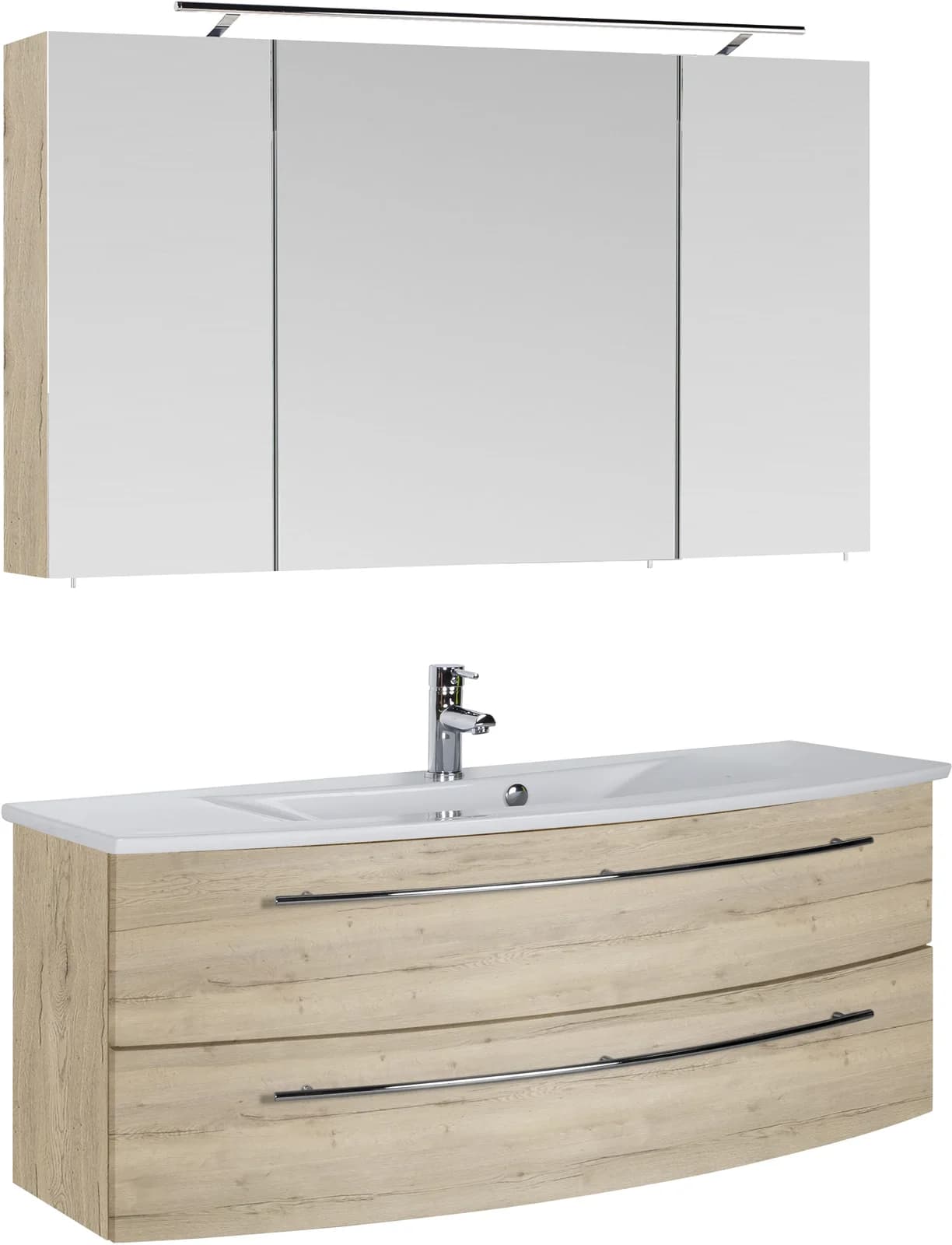 Badmöbel-Set SAPHIR 3040 Weiß Eiche Struktur mit LED