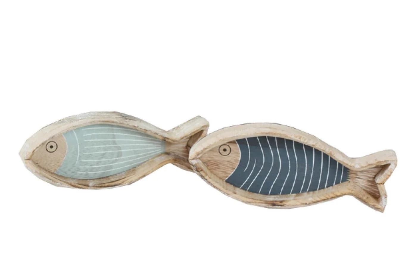finehomegarden Dekofigur Fischschale Holz Maritim 22x9cm 2er Set