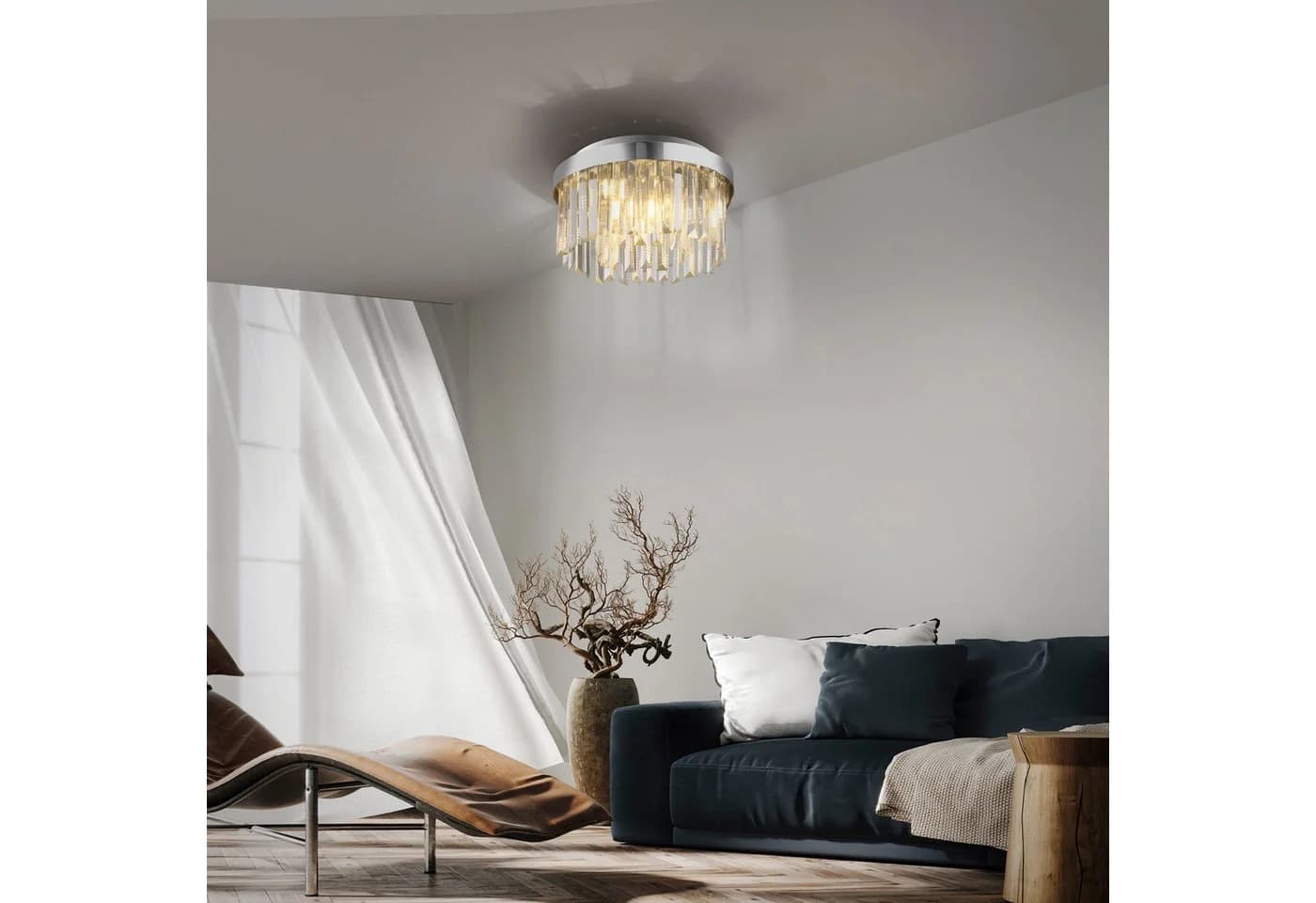 JUST LIGHT Kronleuchter KULUNKA Chrom 4x G9 LED