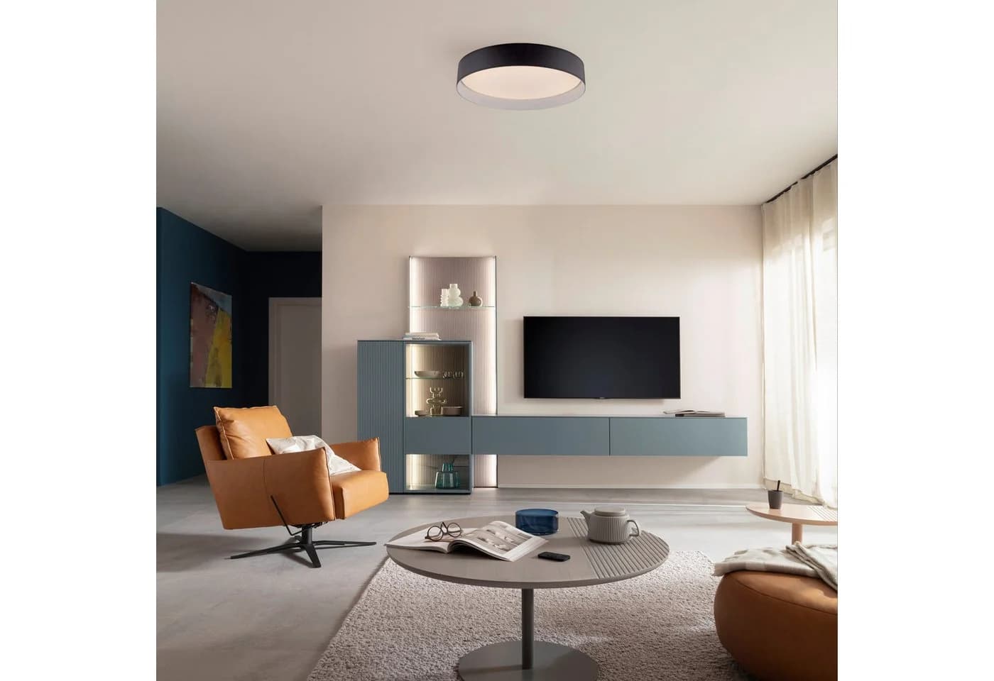 LED Deckenleuchte TAVOLI Schwarz Dimmbar CCT Fernbedienung