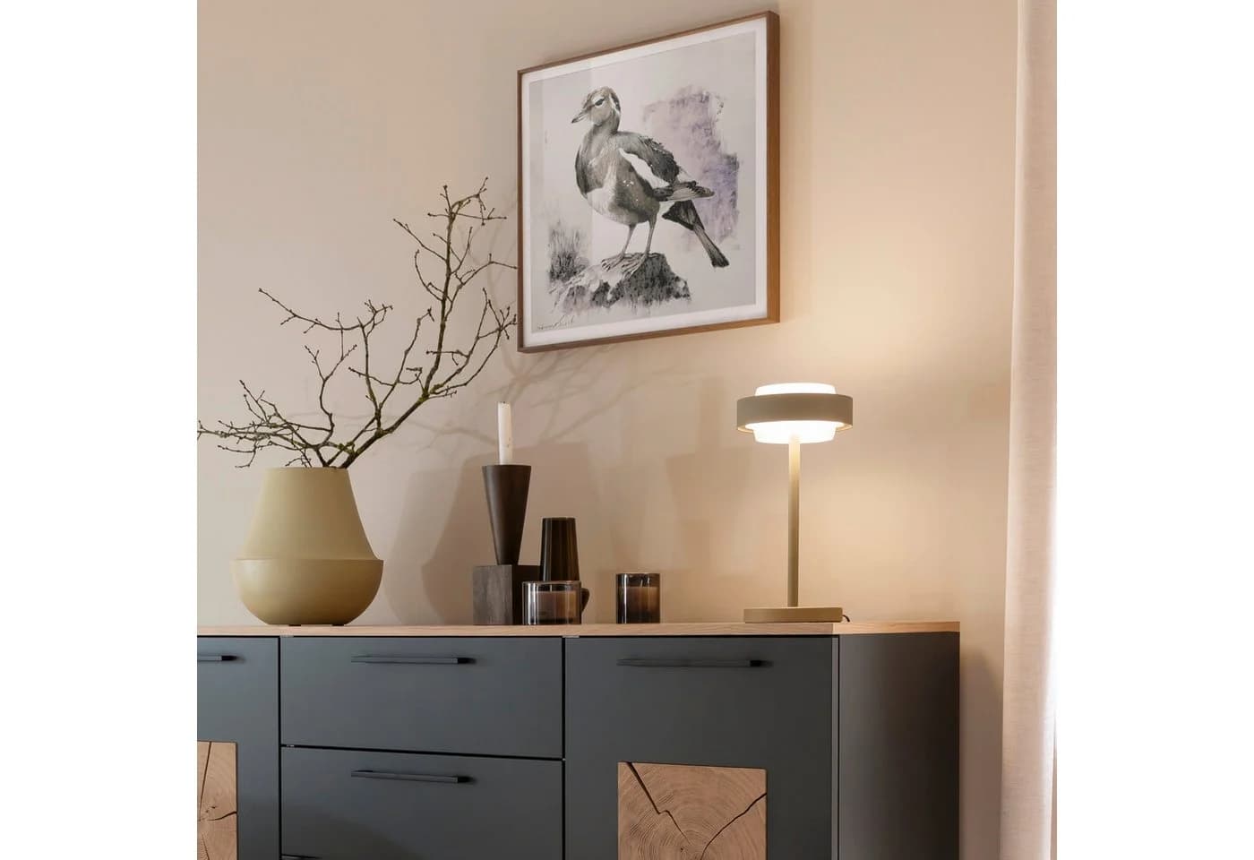 Tischleuchte SCHÖNER WOHNEN ELMO Beige